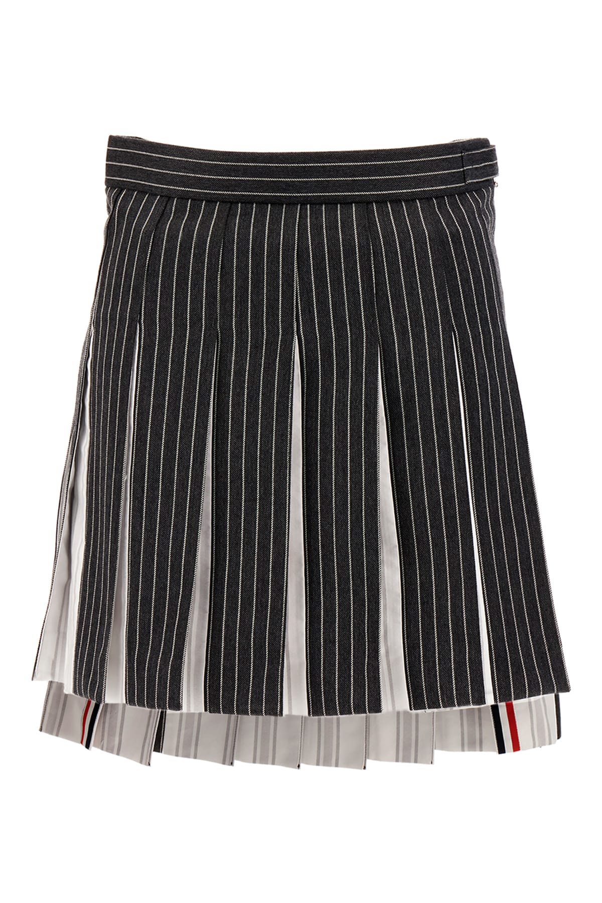 Shop Thom Browne Embroidered Wool Mini Skirt In 035