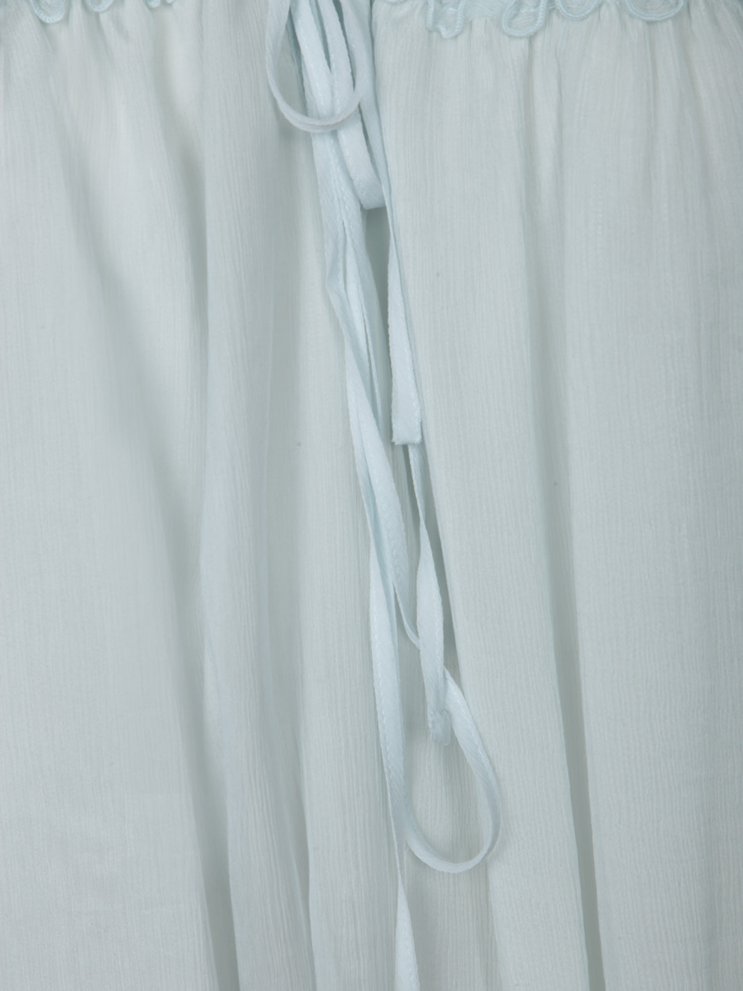 Amen Light Blue Silk Chiffon Blouse