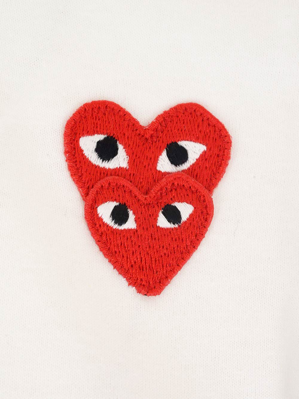 COMME DES GARÇONS PLAY T-SHIRT DOUBLE RED HEARTS