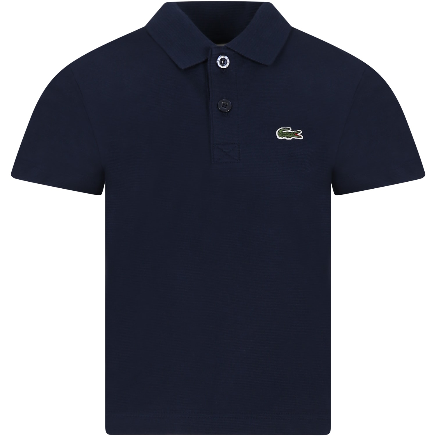 Lacoste Kids' Blu Polo For Boy With Iconic Logo In Blue