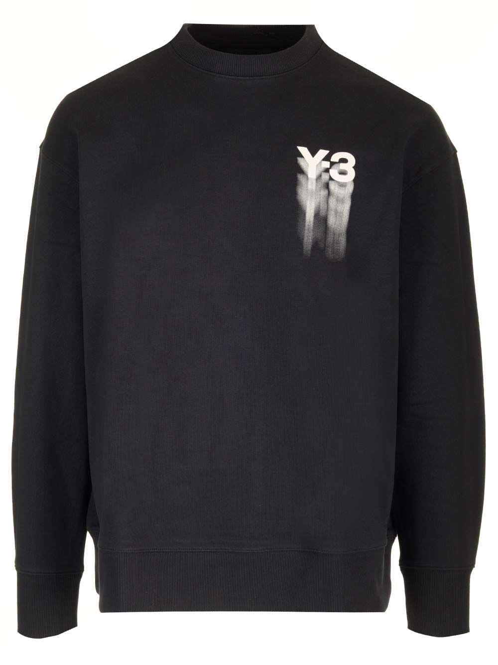 Shop Y-3 Black Graphic Sweater With Logo