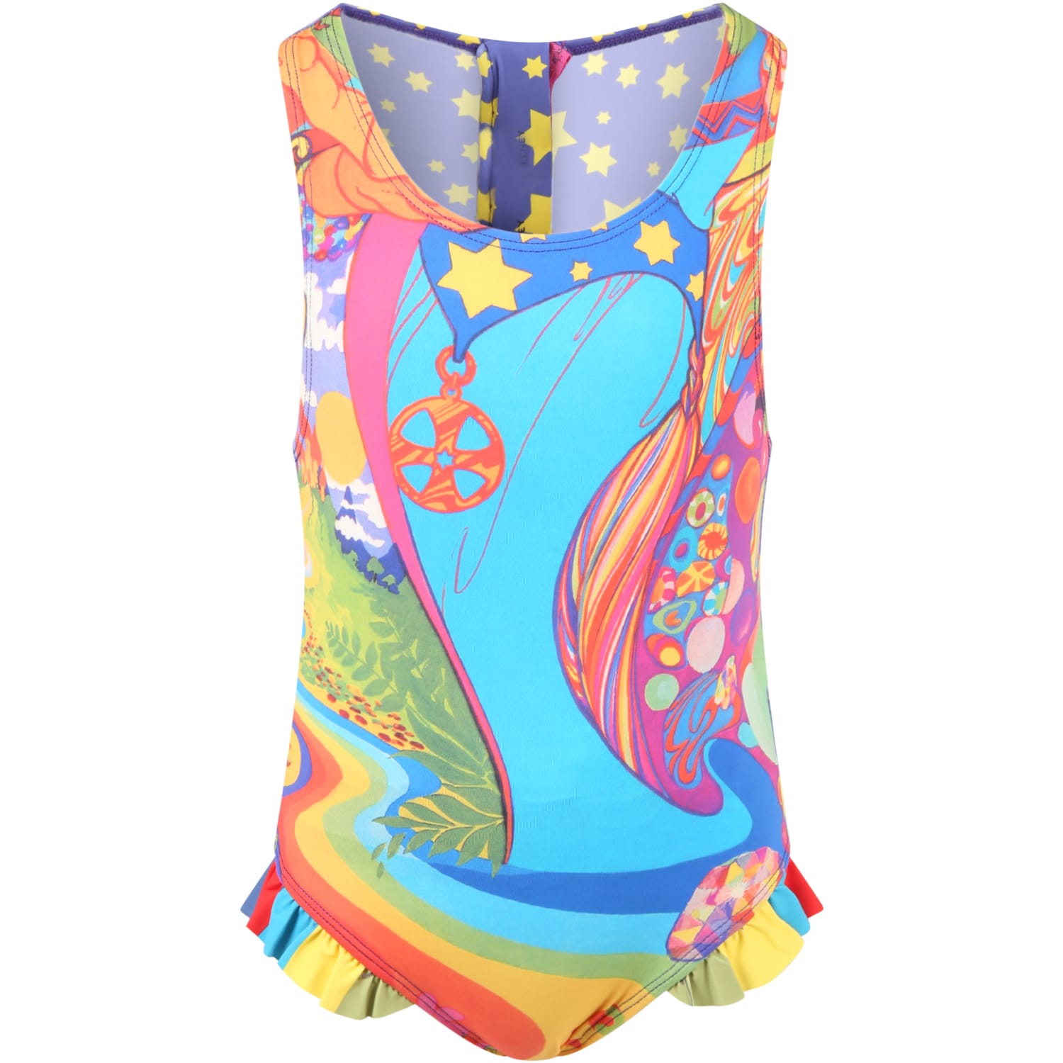 Stella McCartney Kids Multicolor Swimsuit For Girl With Psychedelic Print