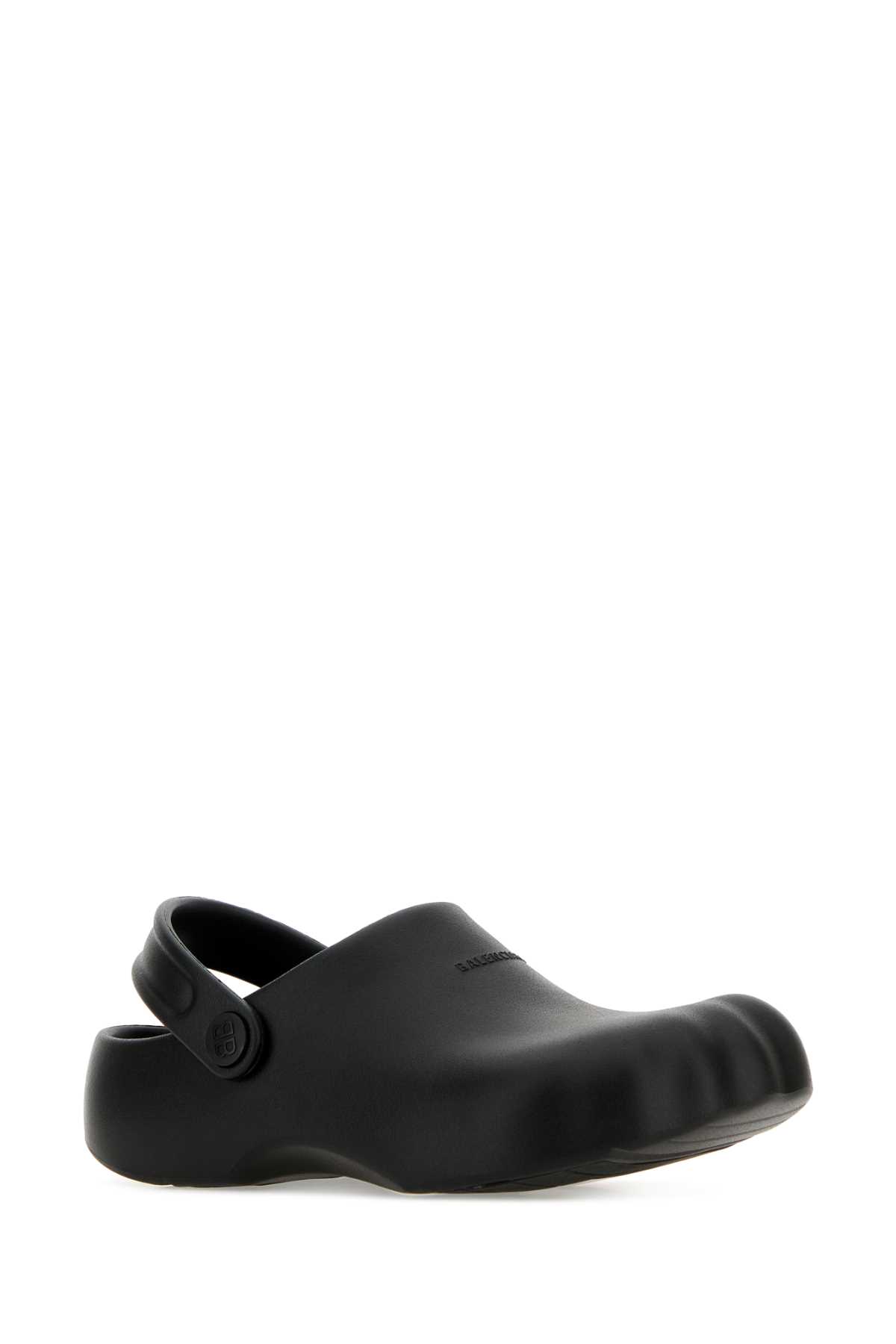 Shop Balenciaga Black Rubber Sunday Slippers