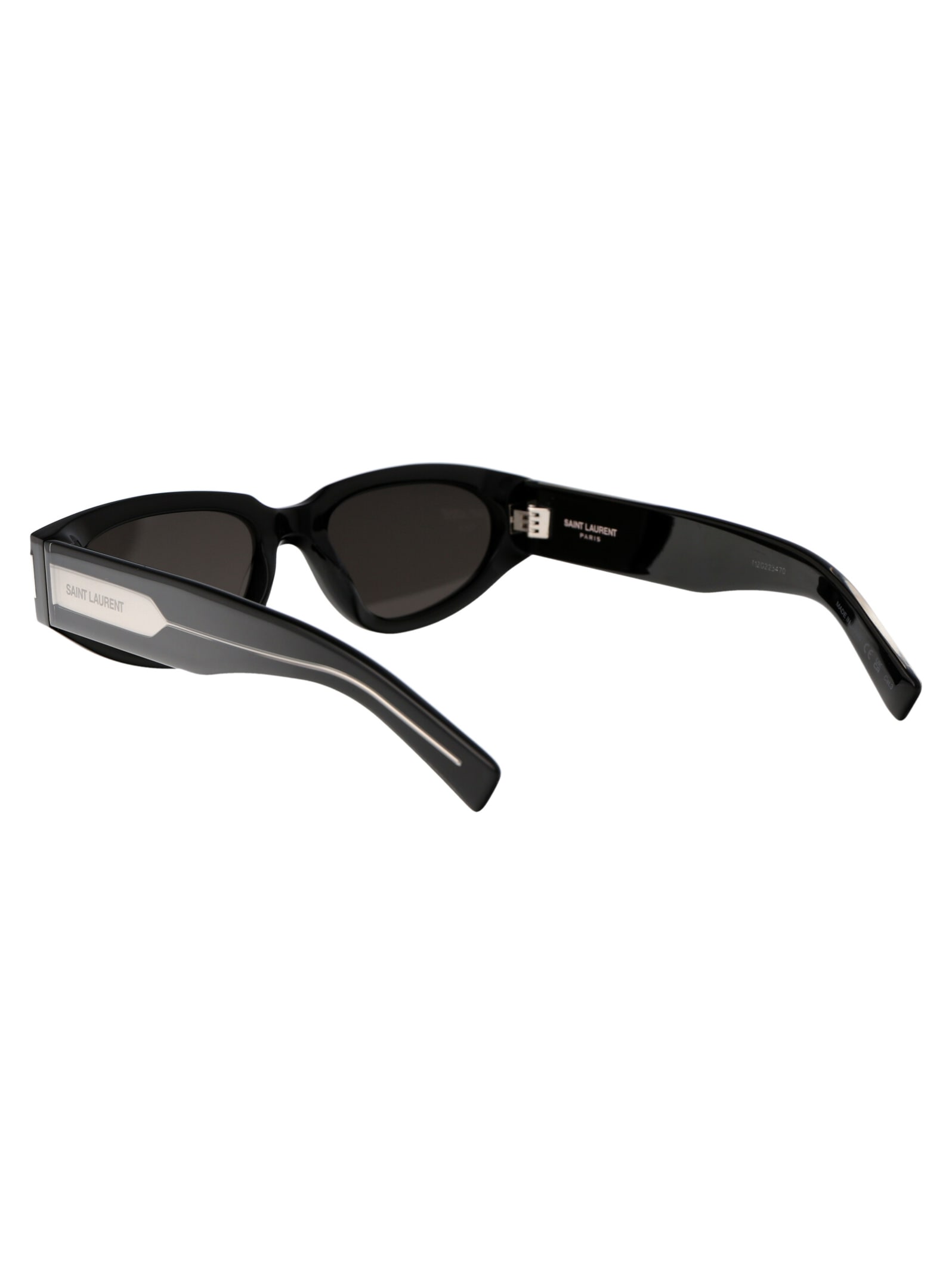 Shop Saint Laurent Sl 618 Sunglasses In 001 Black Crystal Black