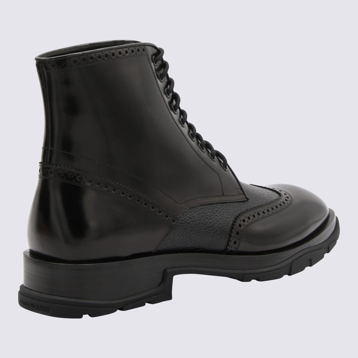 Shop Alexander Mcqueen Black Leather Boots