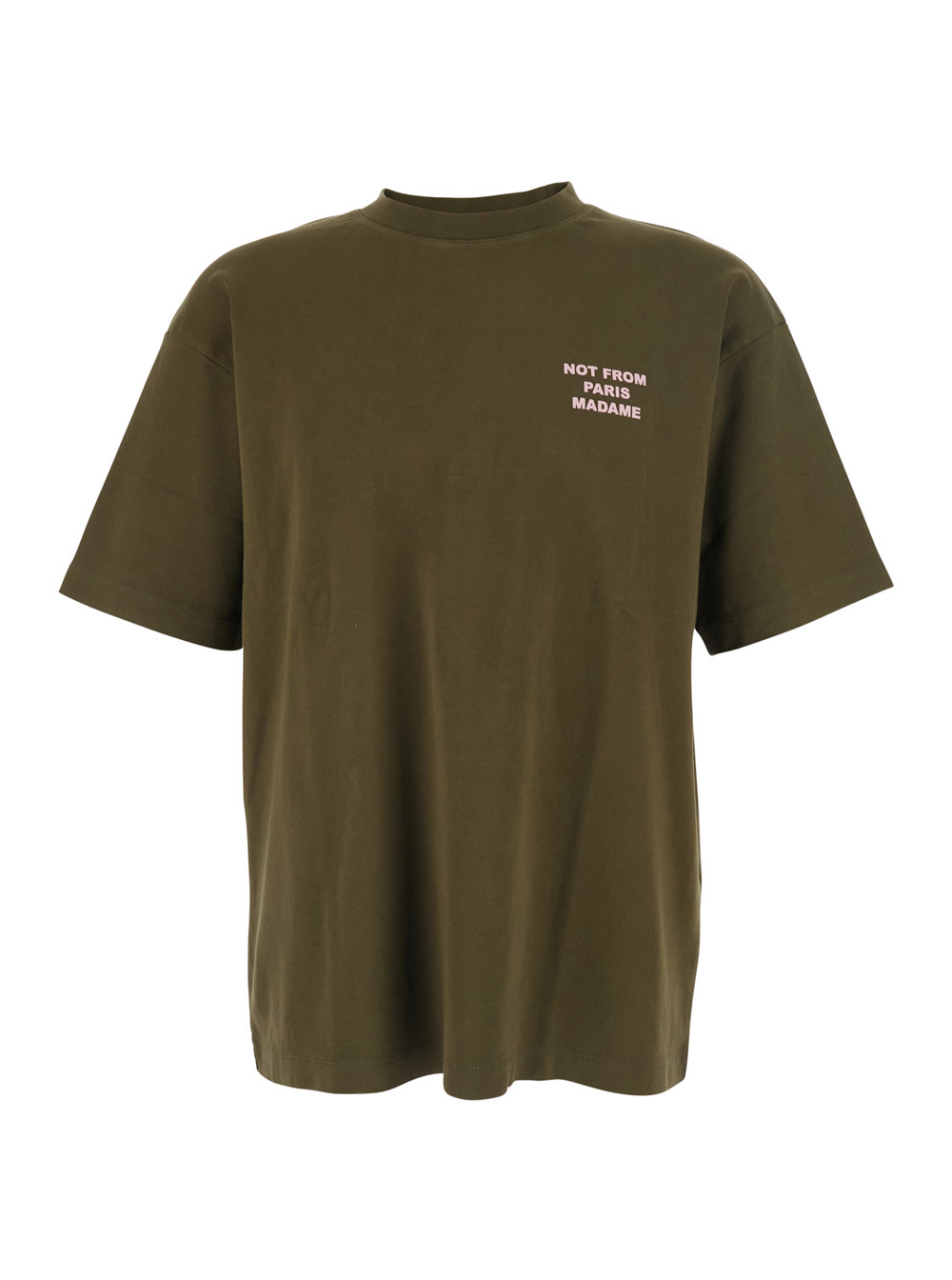 Drôle De Monsieur Le T-shirt Slogan In Green