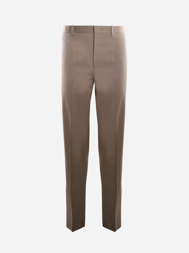 Shop Jil Sander Trousers Made Of Cotton Twill In Beige