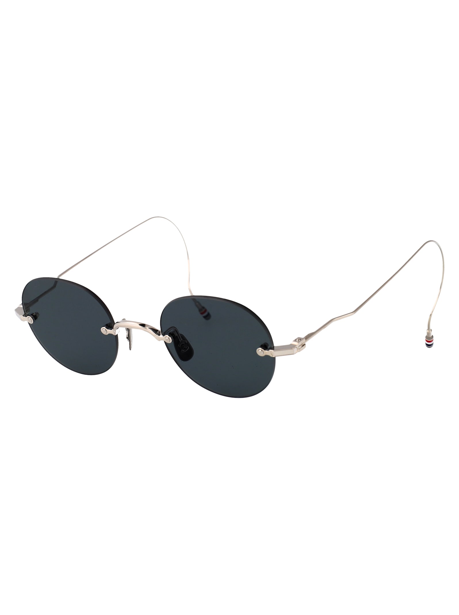 Thom Browne Silver Plate Titanium Titanium Sunglasses In Metallic