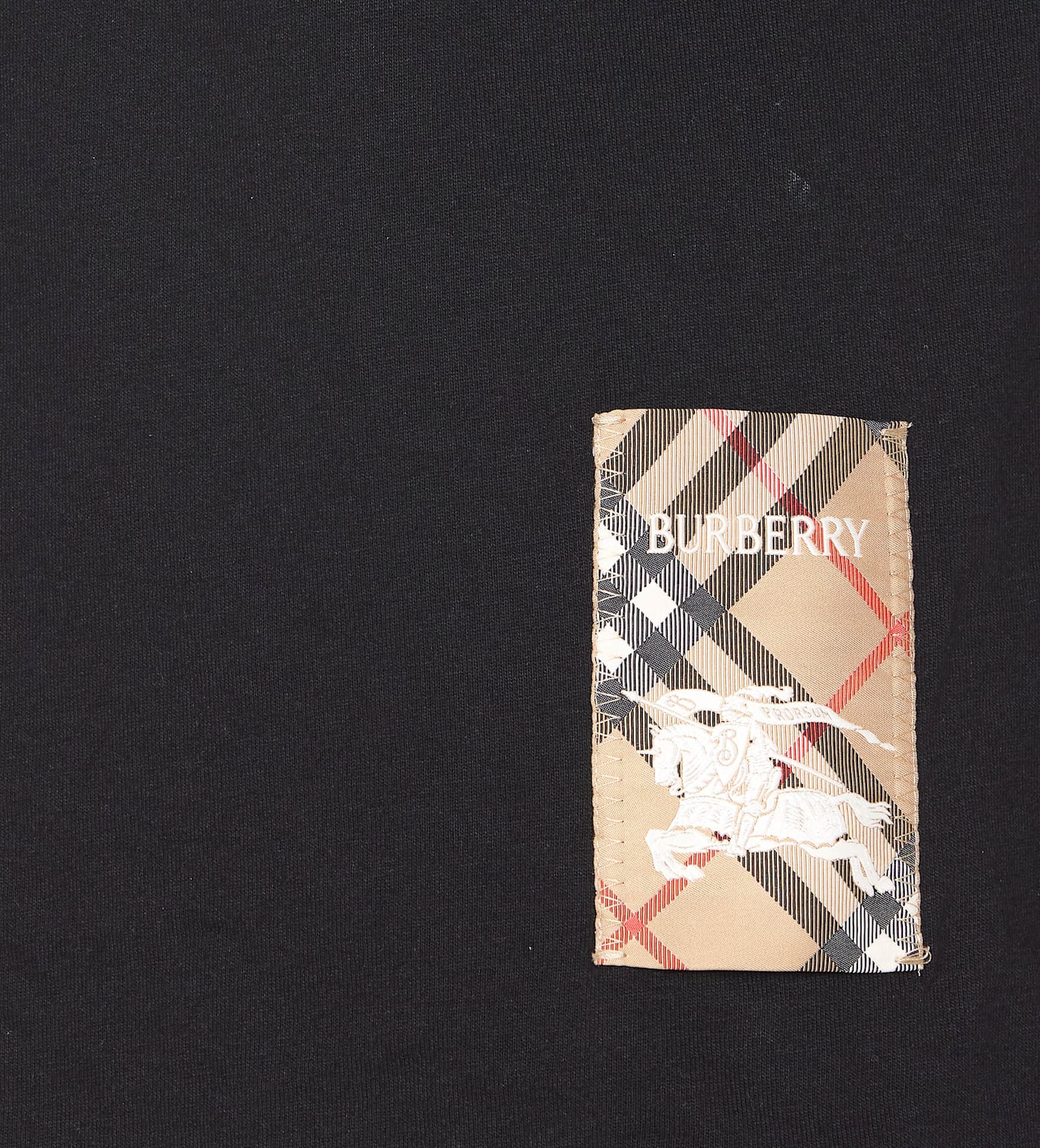 Shop Burberry Check Label T-shirt In Black