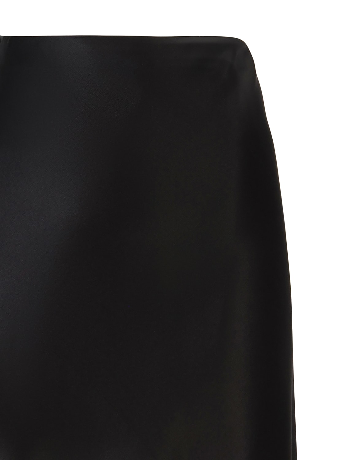 Shop Saint Laurent Long Skirt In Satin In Black