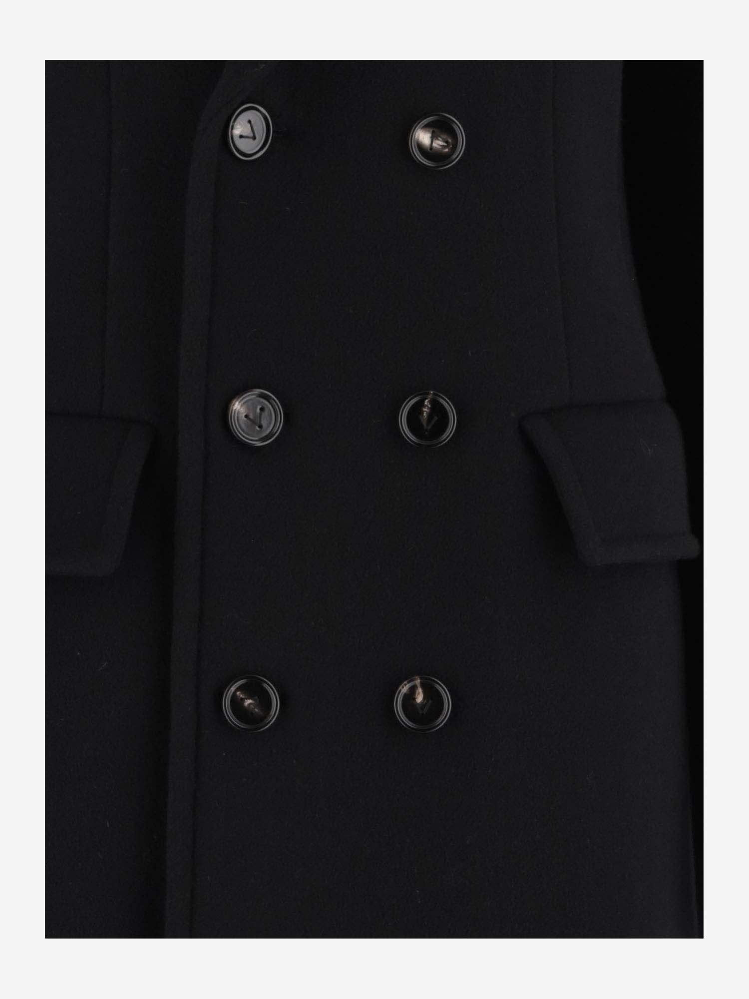 Shop Bottega Veneta Wool And Cashmere Double-breasted Long Coat In Black