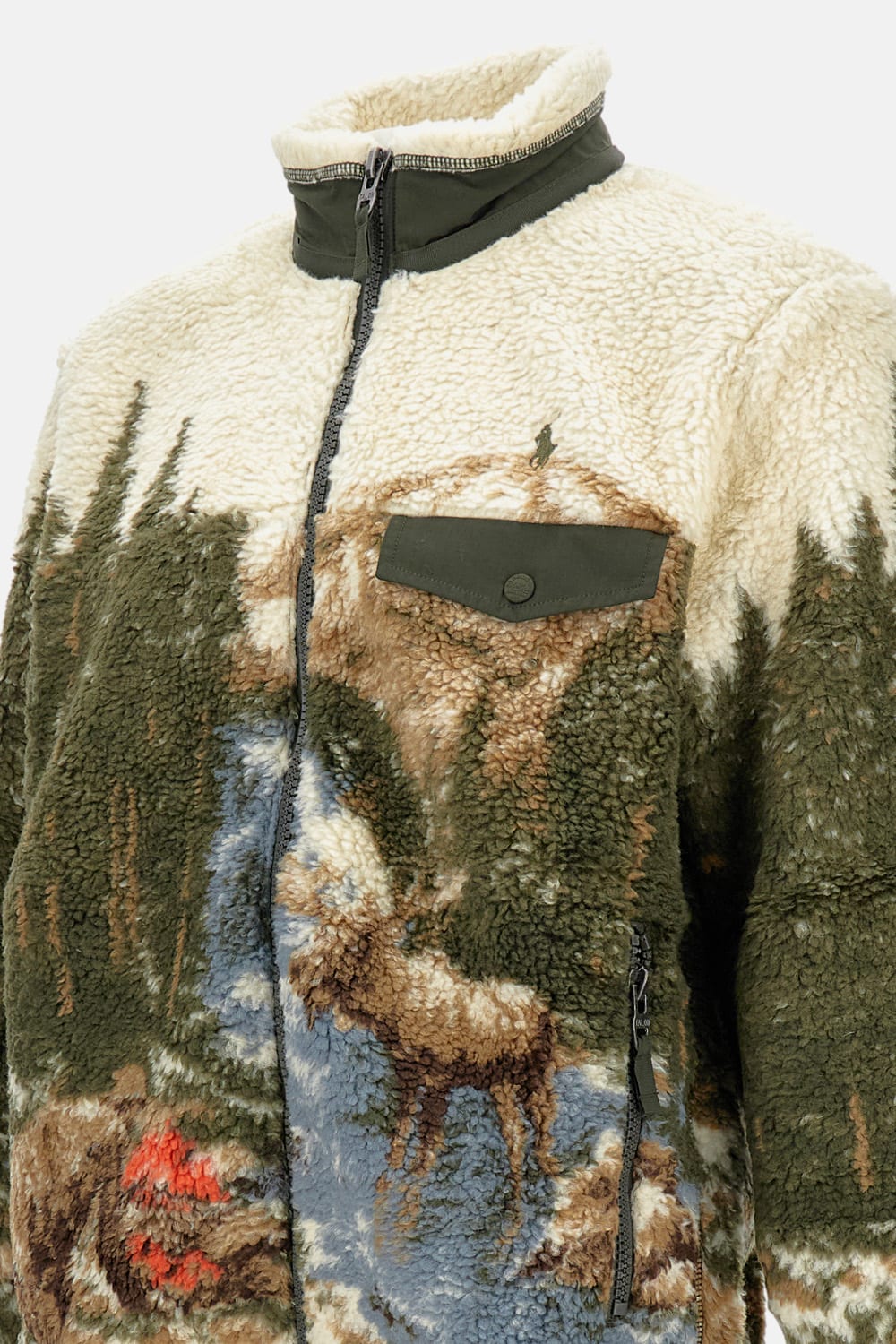 Polo Ralph Lauren Ralph Lauren Pile Fleece Graphic Jacket In Multi
