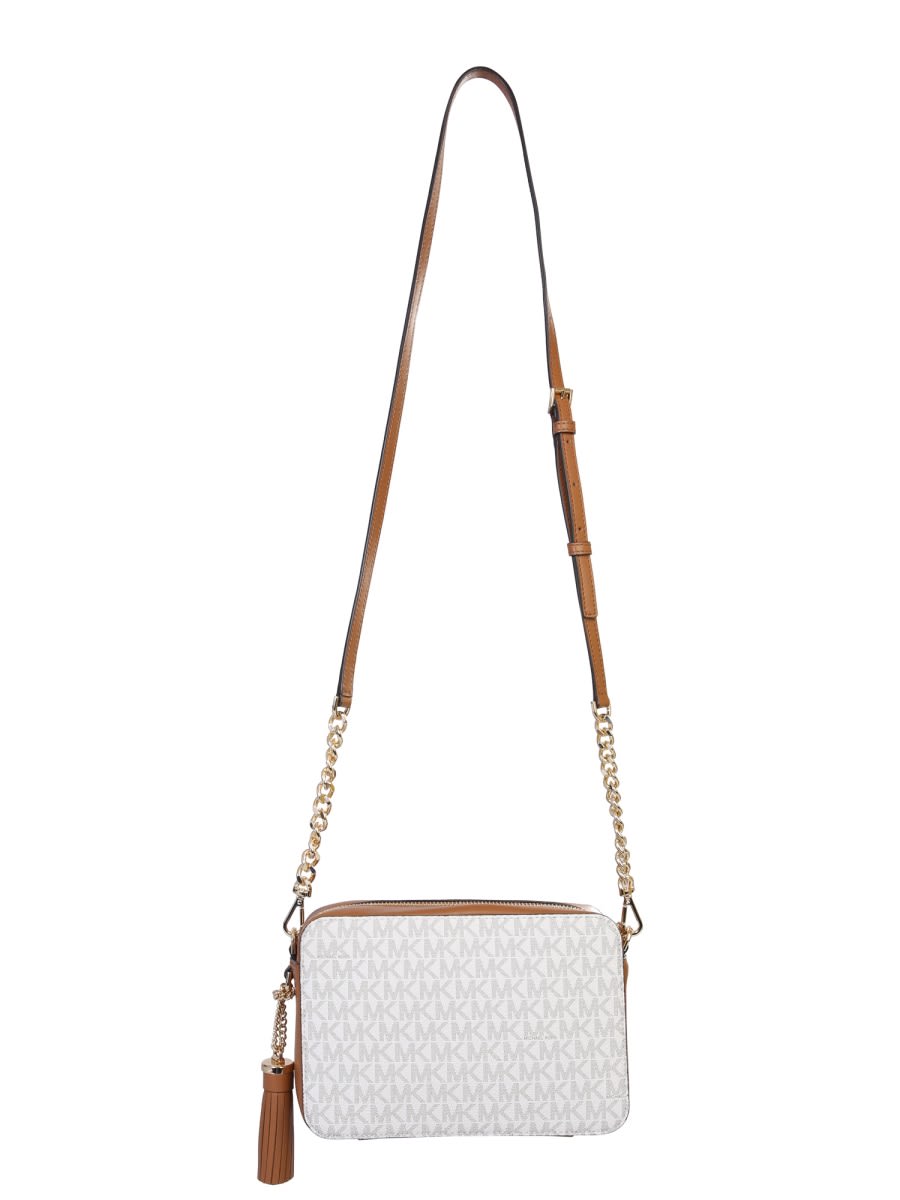 Shop Michael Kors Shoulder Bag Ginny In Beige