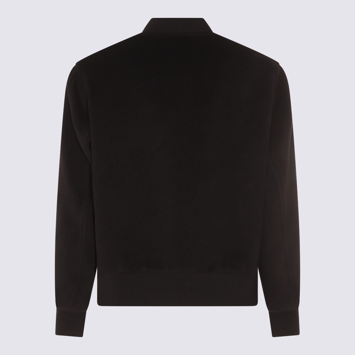 Lardini Wool Zip-front Bomber Jacket In Black
