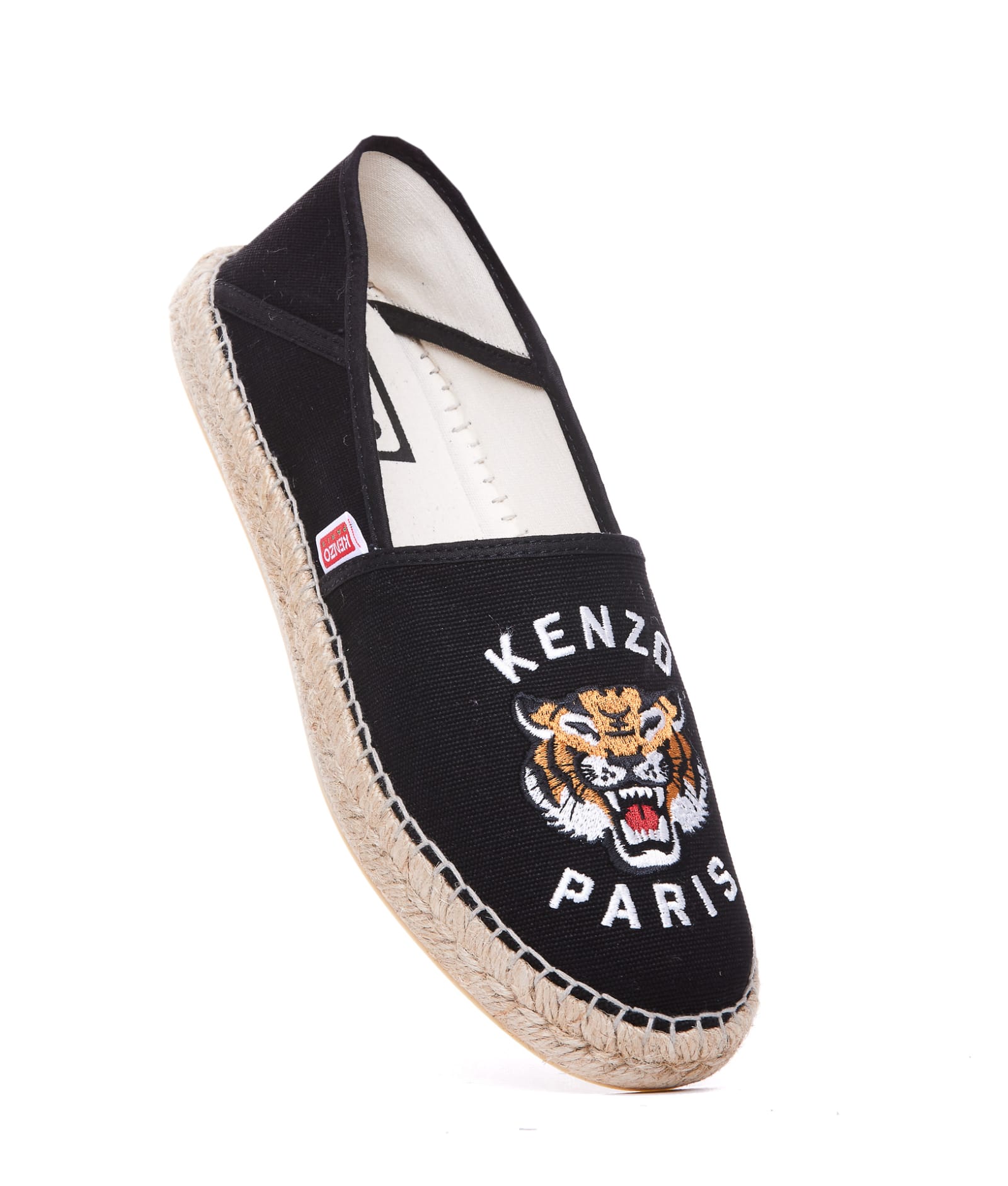 Shop Kenzo Tiger Espadrilles In Black