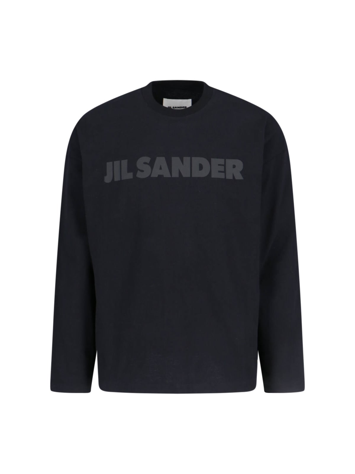Jil Sander Relaxed-fit Cotton T-shirt With Tonal Logo Print In Black