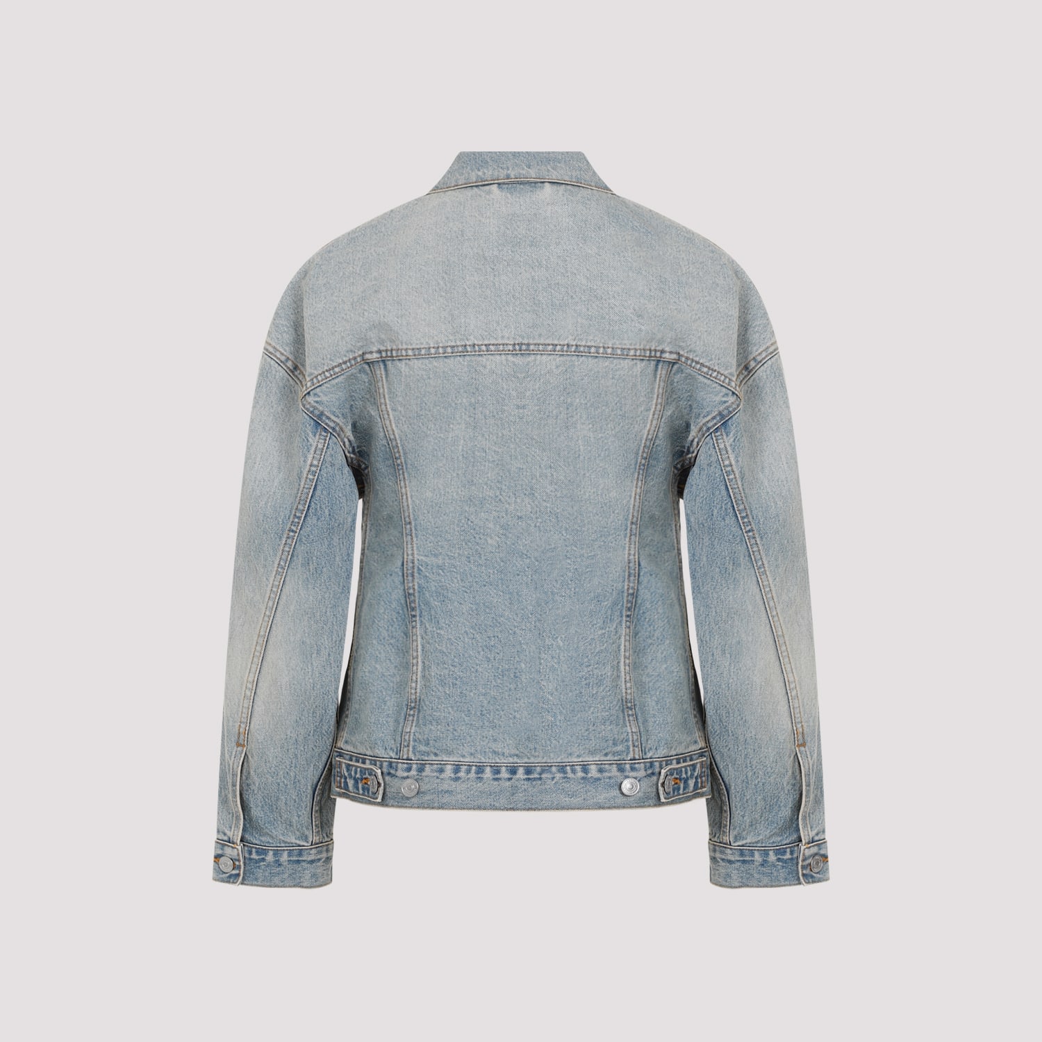 Shop Balenciaga Hourglass Jacket In Light Indigo Madder