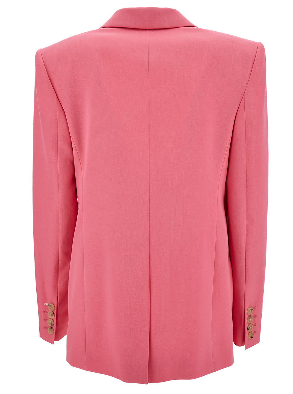 Shop Stella Mccartney Iconic Salmon Pink Sing-breasted Jacket With Single Button In Wool Woman In Fuxia