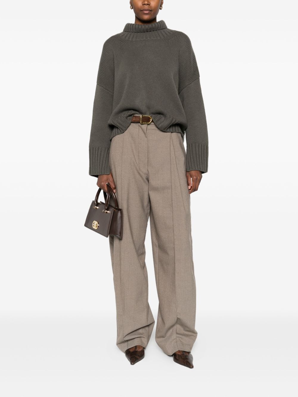 Goat Cashmere Jumper In Green