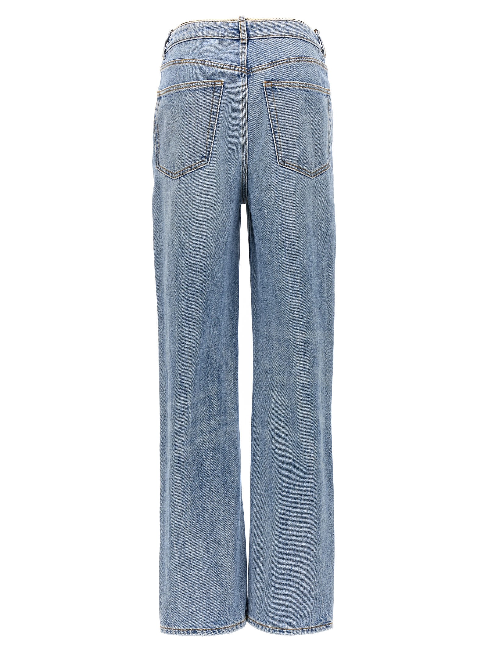 Shop Alexander Wang V Front Jeans In 471a Vintage Faded Indigo