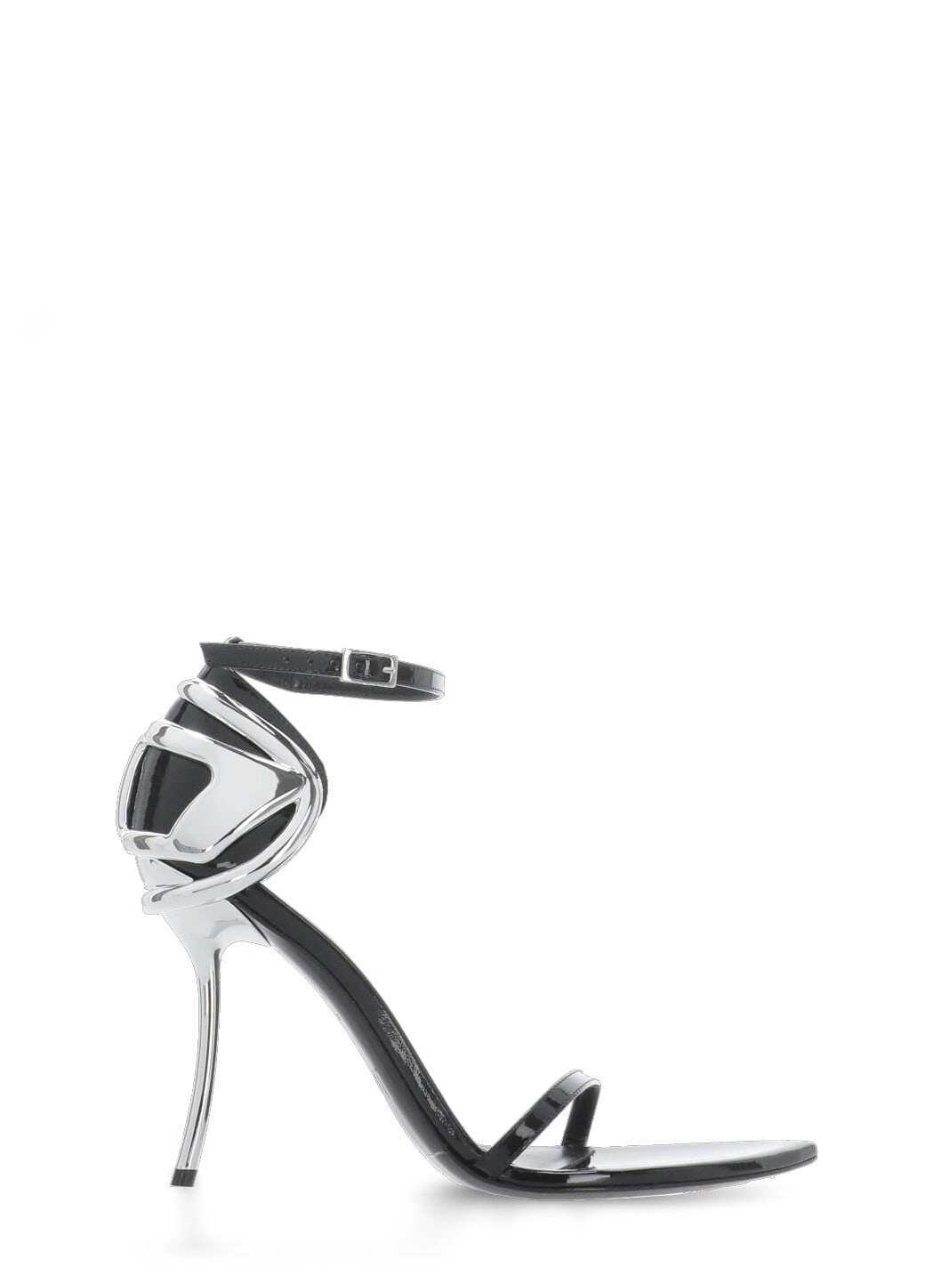 Diesel 100mm D-ten&half Metallic-accent Ankle-strap Pumps In Black
