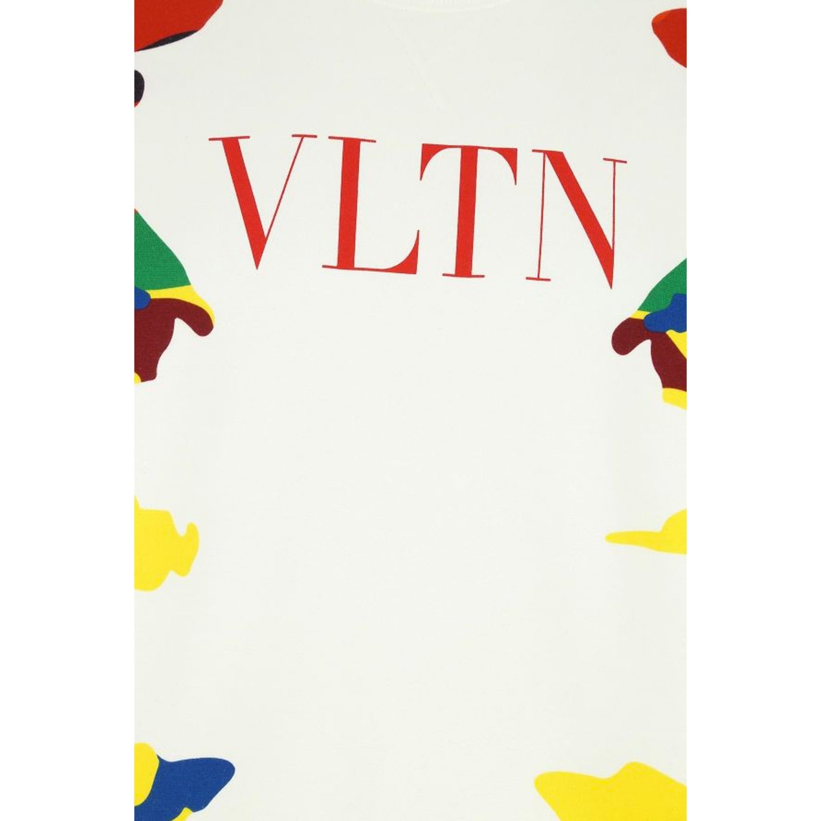 Shop Valentino Printed Logo Sweartshirt In White