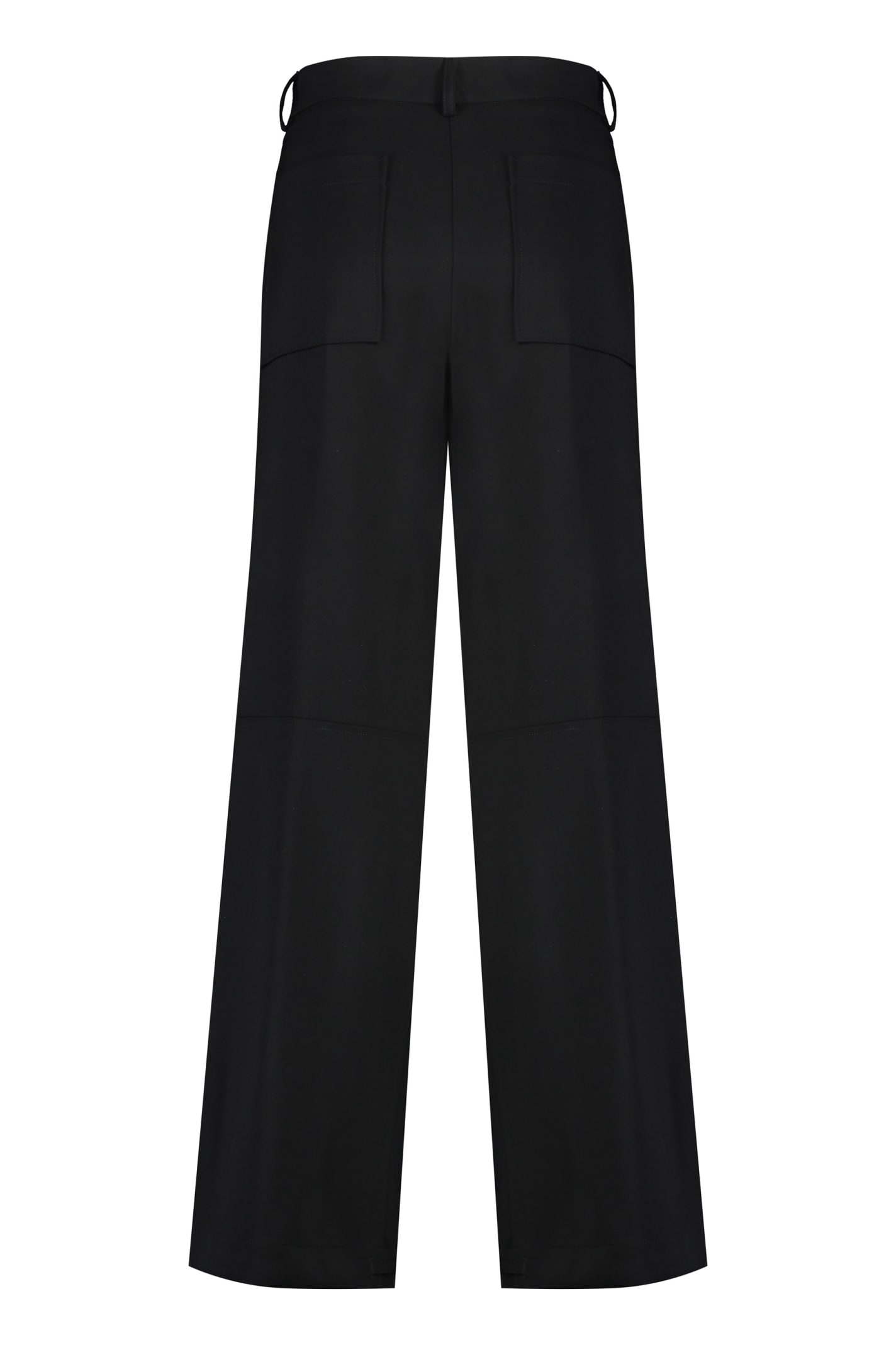 Shop P.a.r.o.s.h Liliux Wool Cargo Trousers In Black