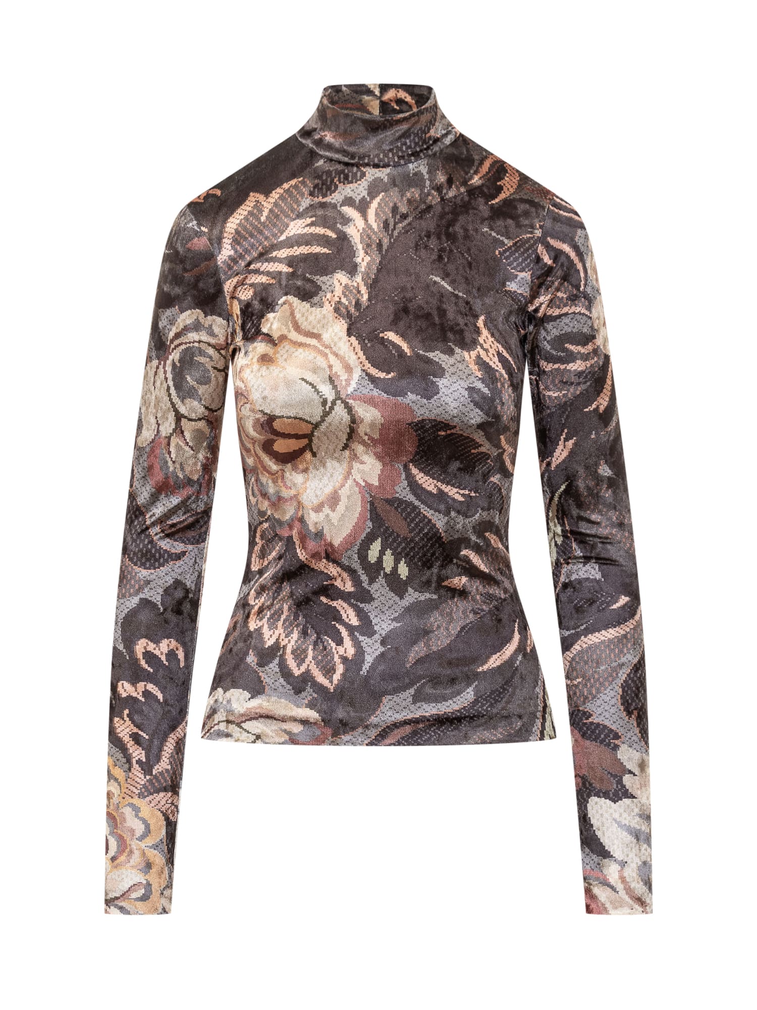 Shop Etro Long-sleeved Top In Grigio