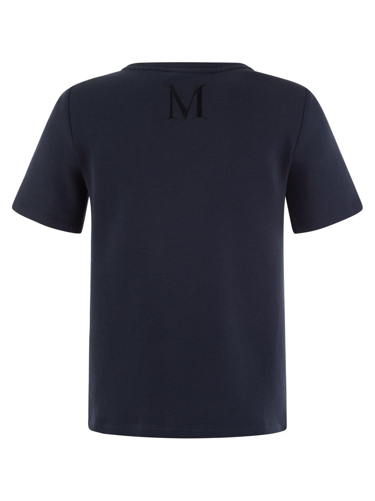 Shop 's Max Mara Logo Embroidered Crewneck T-shirt In Navy