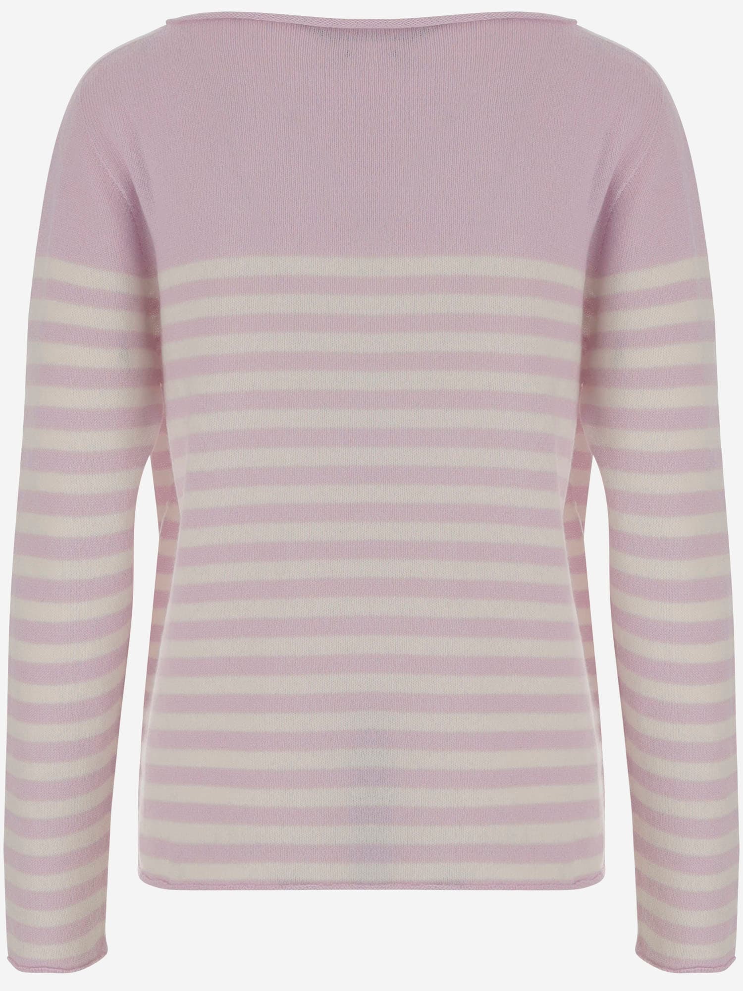 Bruno Manetti Cashmere Sweater With All-over Striped Pattern In Purple