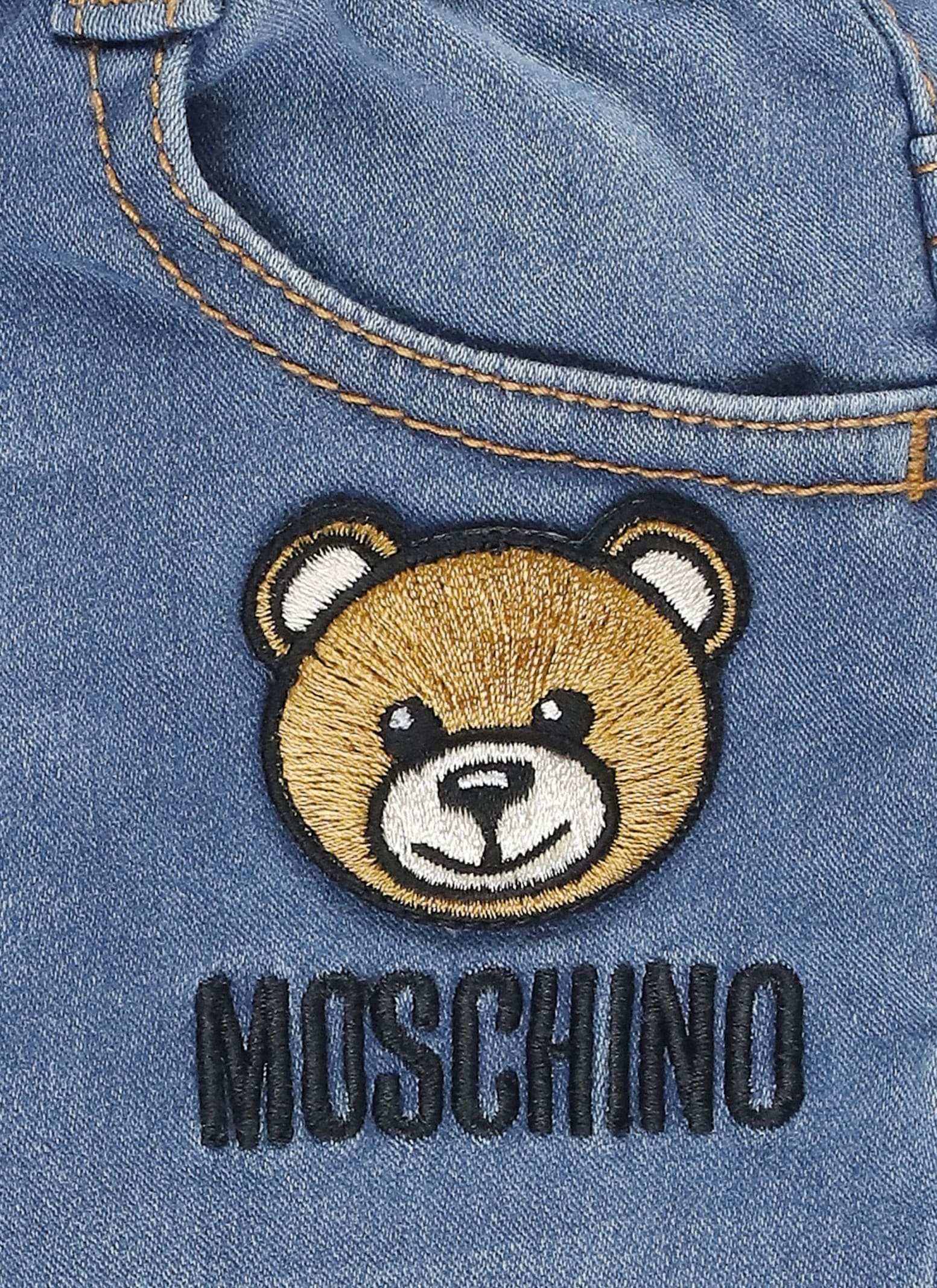 Shop Moschino Shorts With Logo In Blue