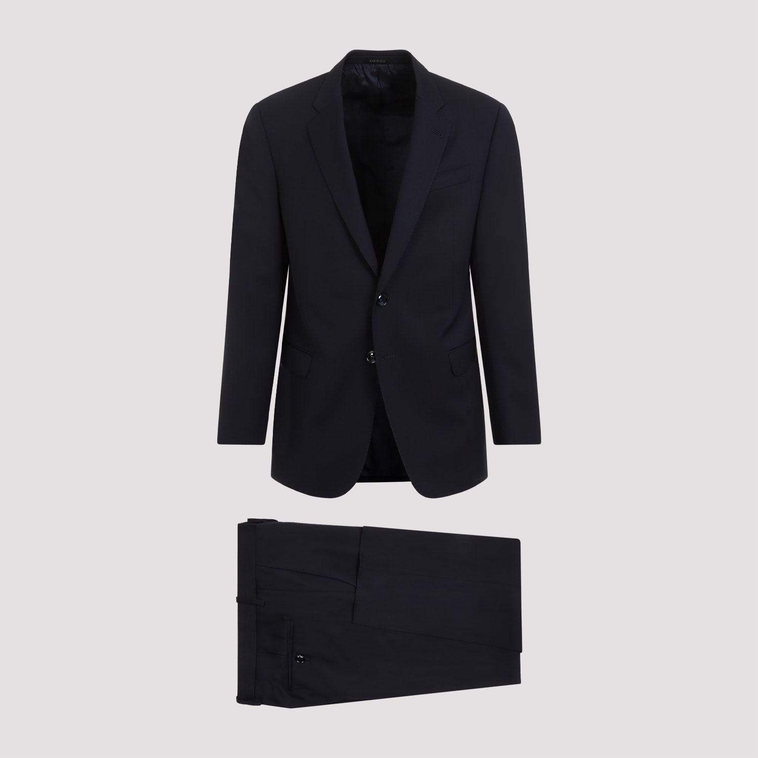 Giorgio Armani Single-breasted Wool Suit In Blue