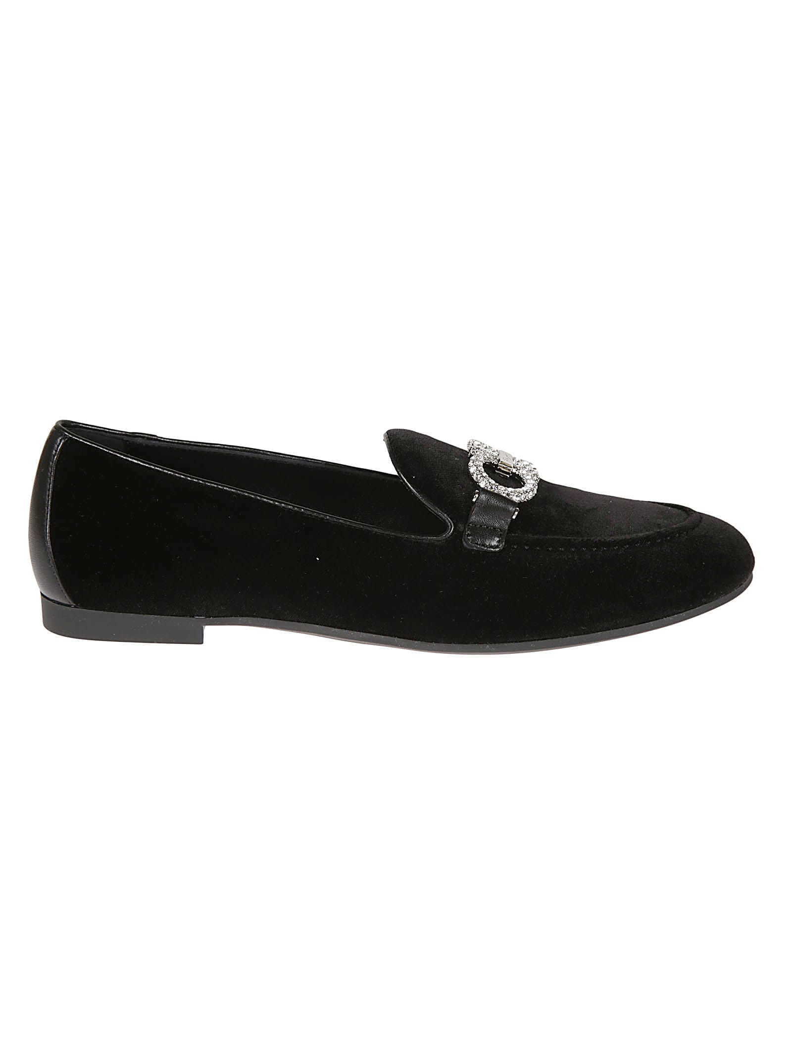Salvatore Ferragamo Embellished Logo Loafers In Black | ModeSens