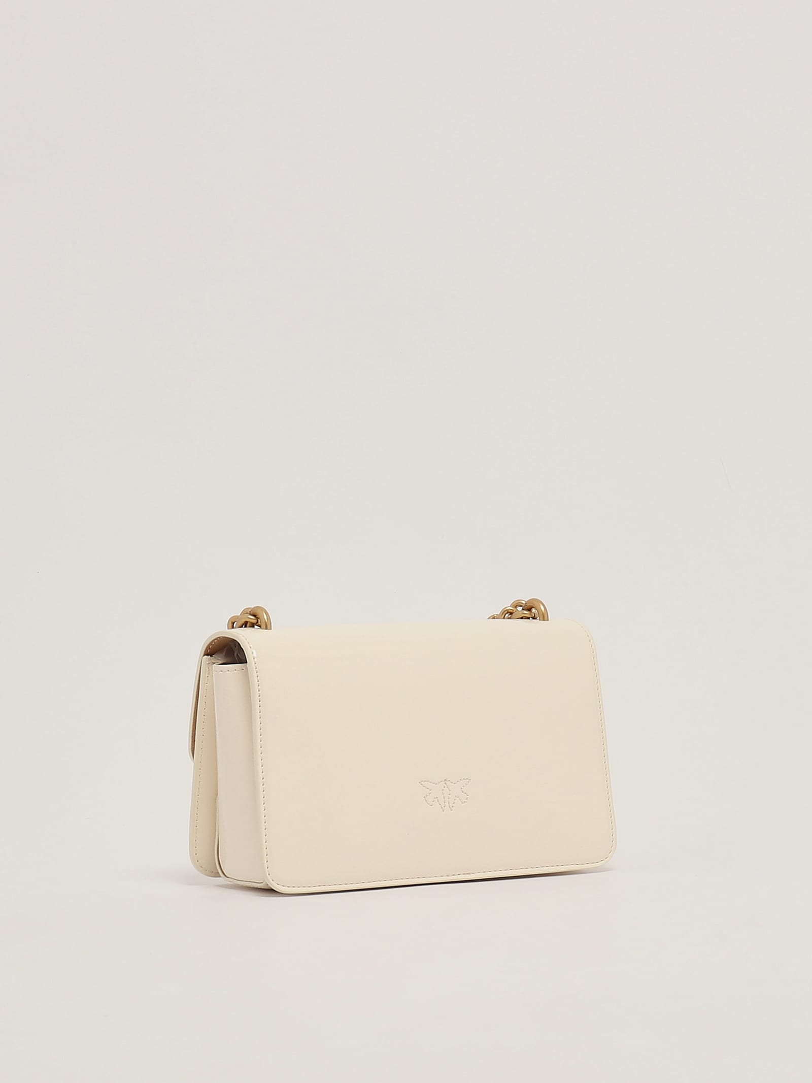 Shop Pinko Love One Mini Light Clutch In Bianco