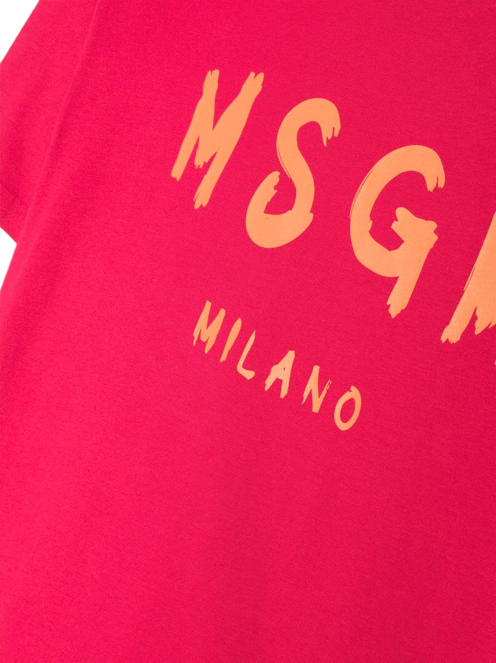 Shop Msgm T-shirt Fucsia In Jersey Di Cotone Bambina In Grigio
