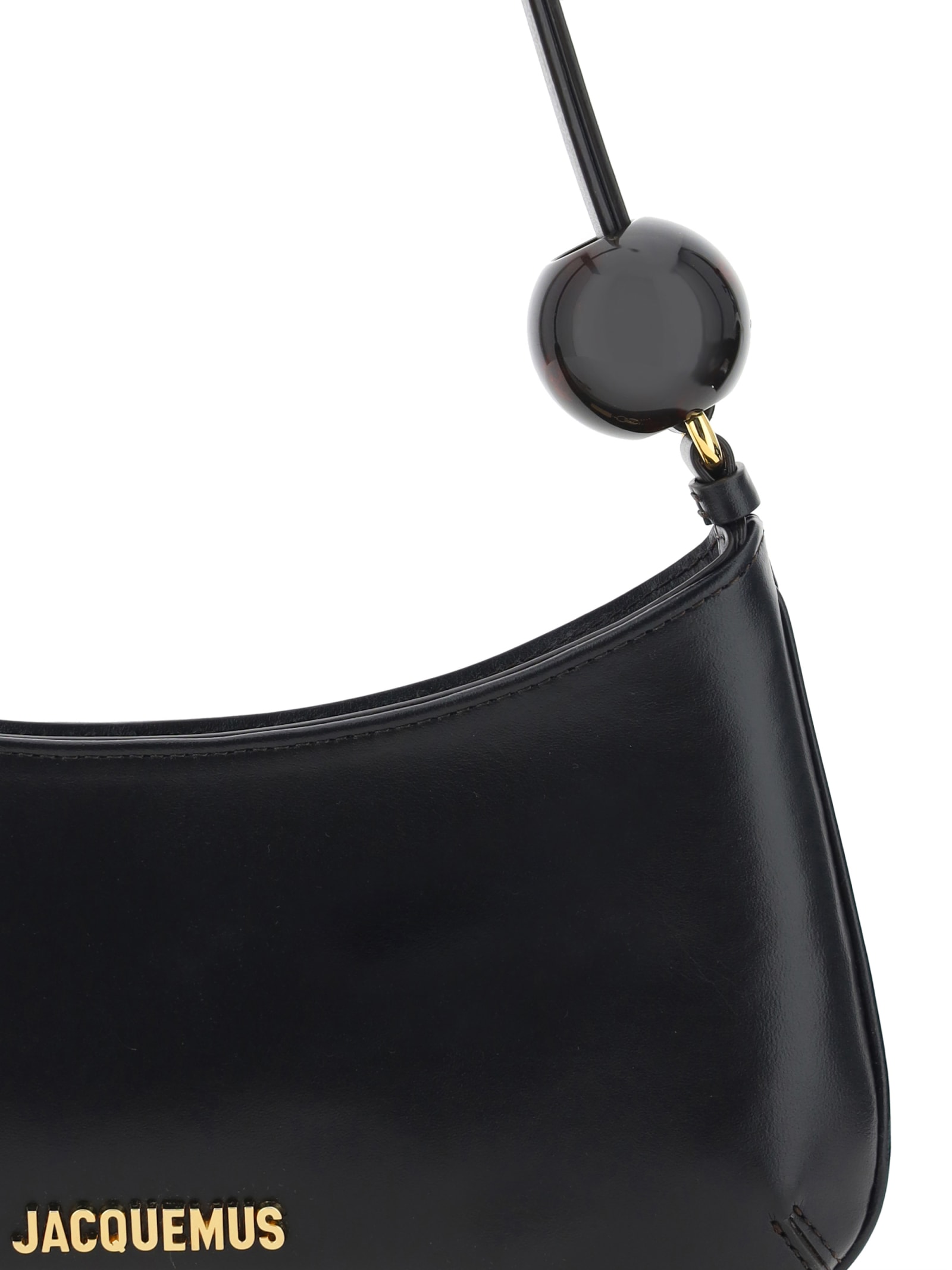 Shop Jacquemus Le Bisou Perle Shoulder Bag In 990 Black