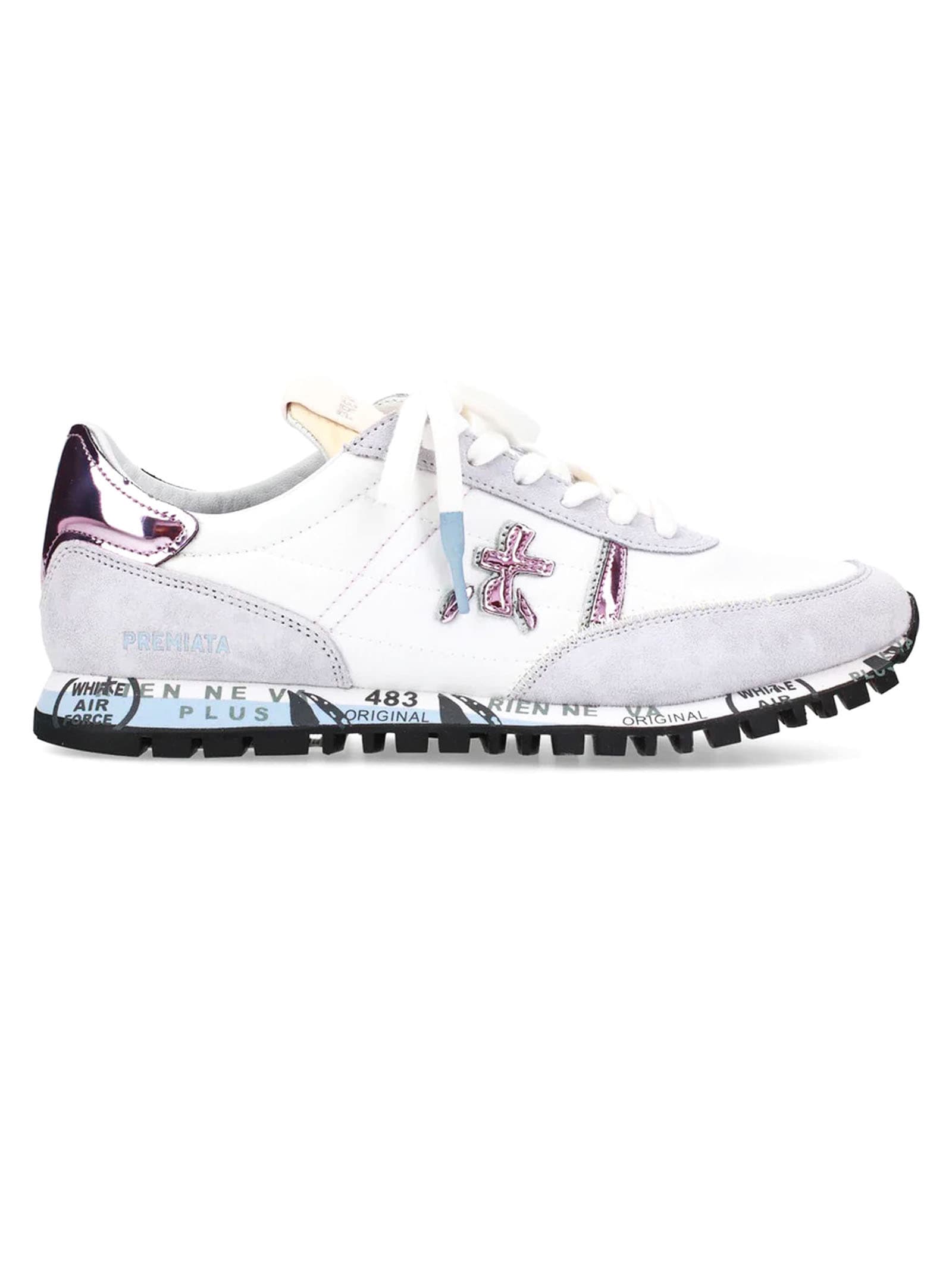 Shop Premiata Sneakers White In Bianco E Rosa