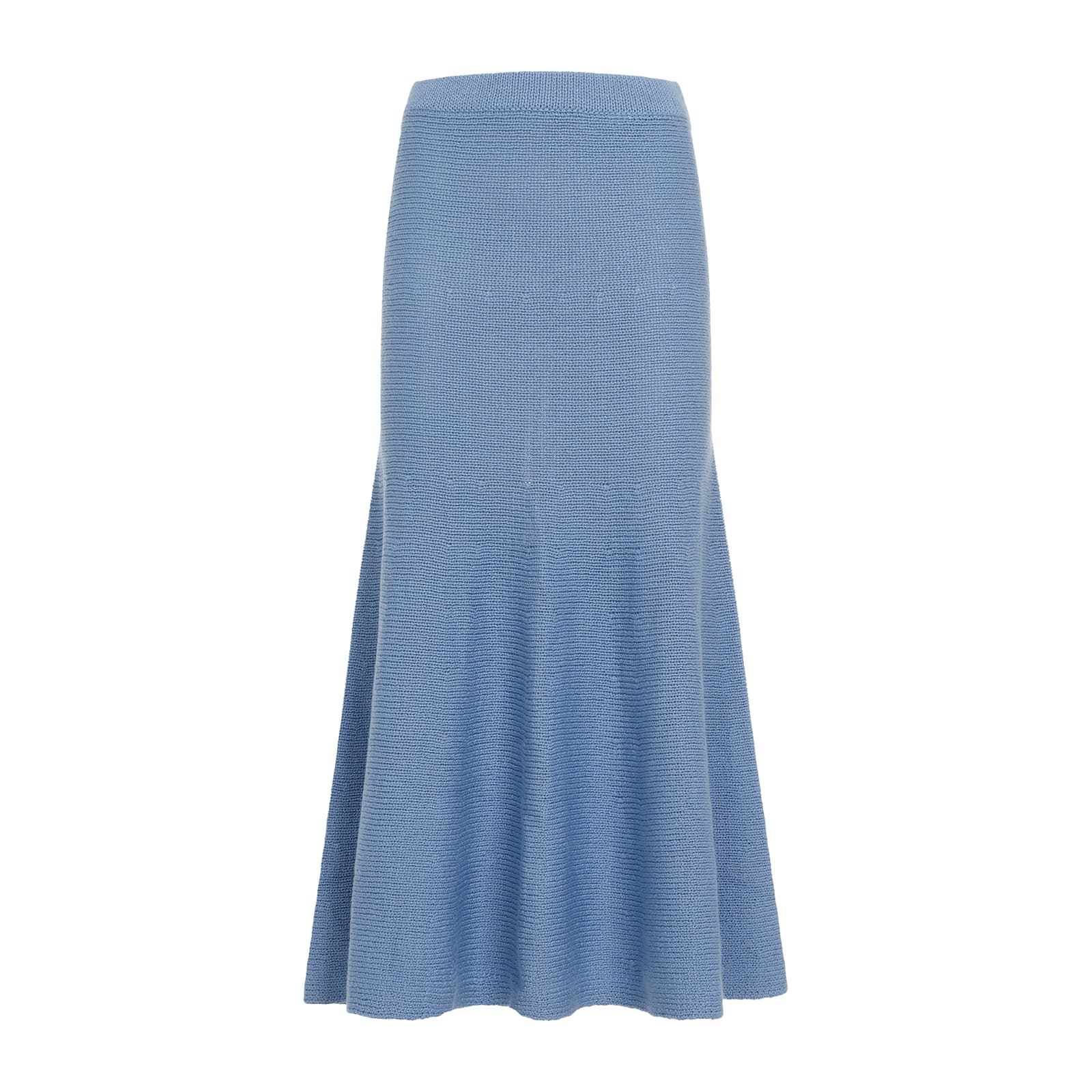 Shop Gabriela Hearst Manni Midi Skirt In Ldb Light Blue Denim