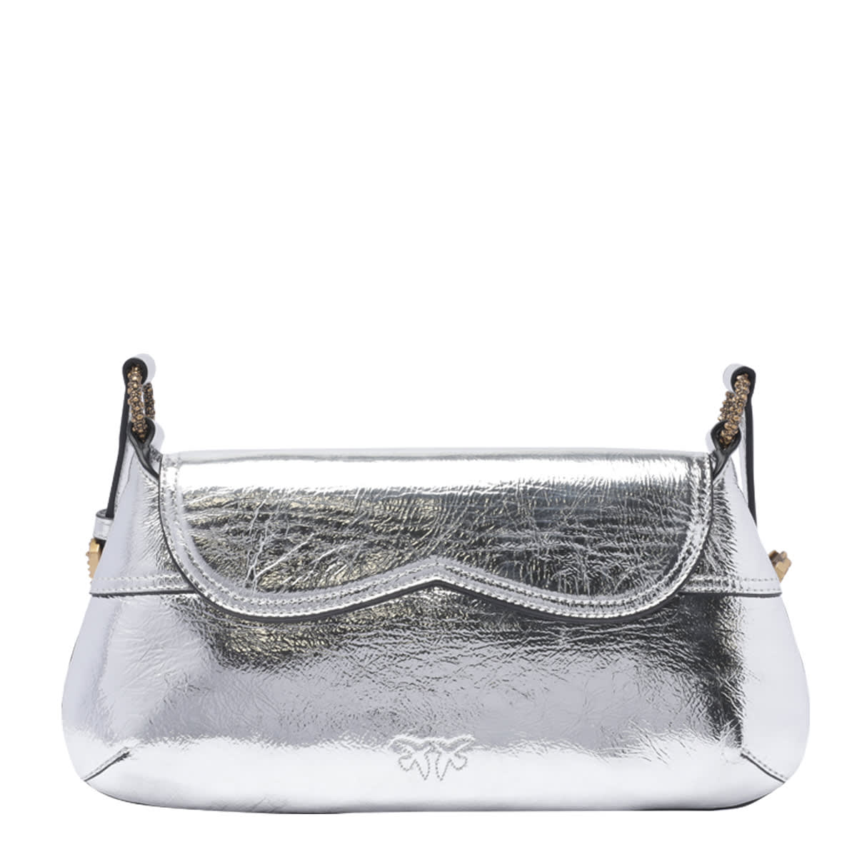 Shop Pinko 520 Shoulder Bag In Silver