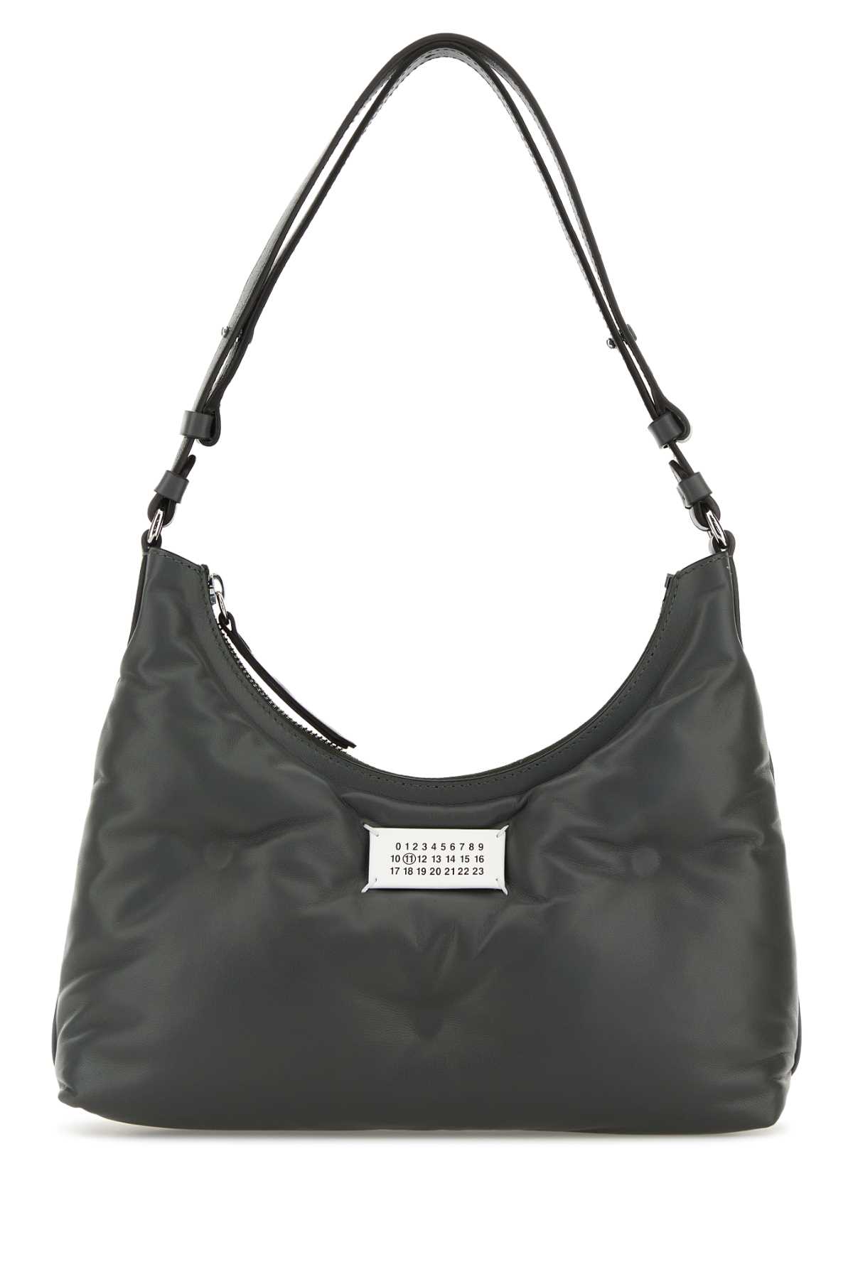 Dark Grey Nappa Leather Small Glam Slam Hobo Shoulder Bag