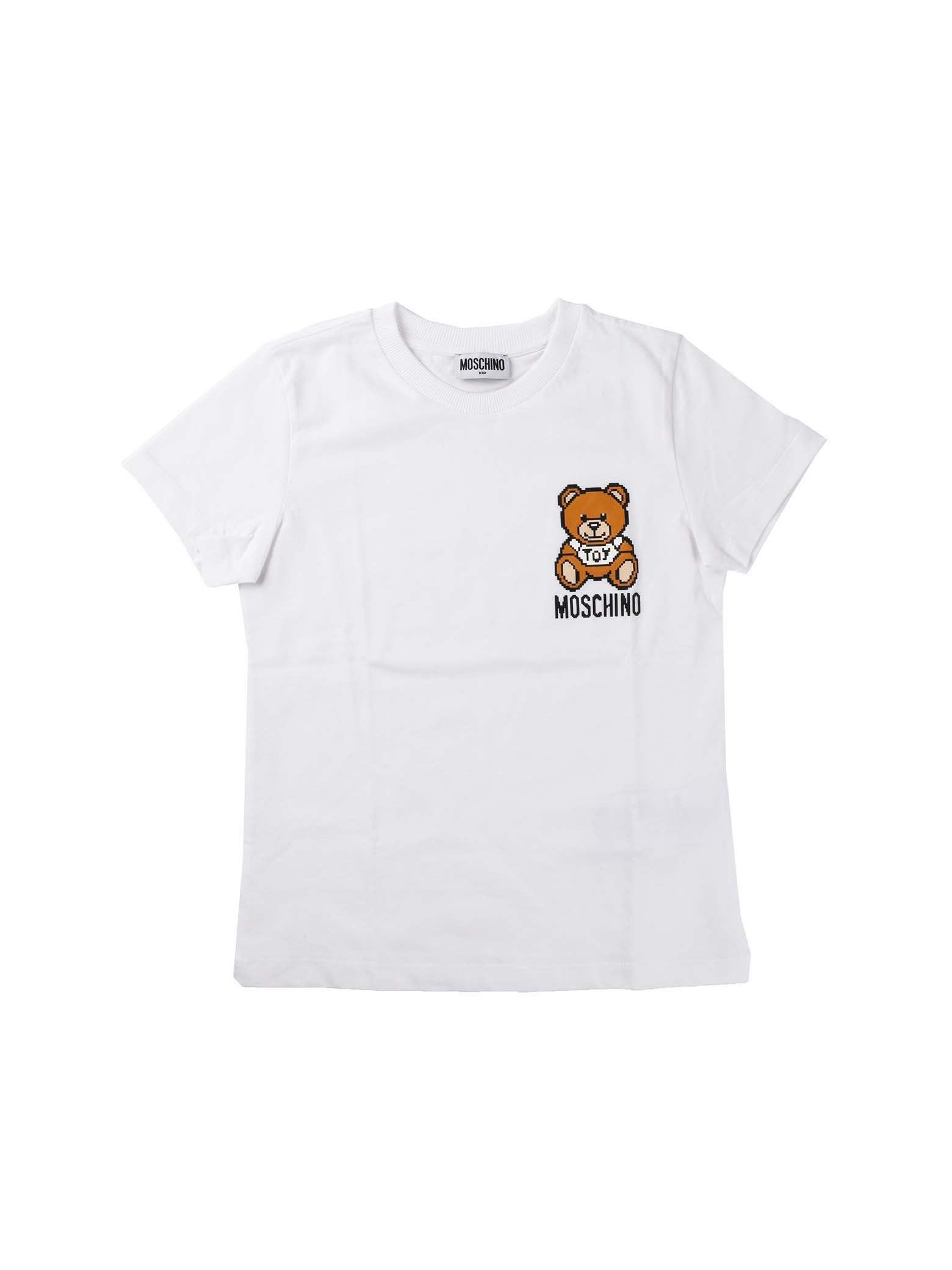 Moschino White Short Sleeve T-shirt With Bear Print