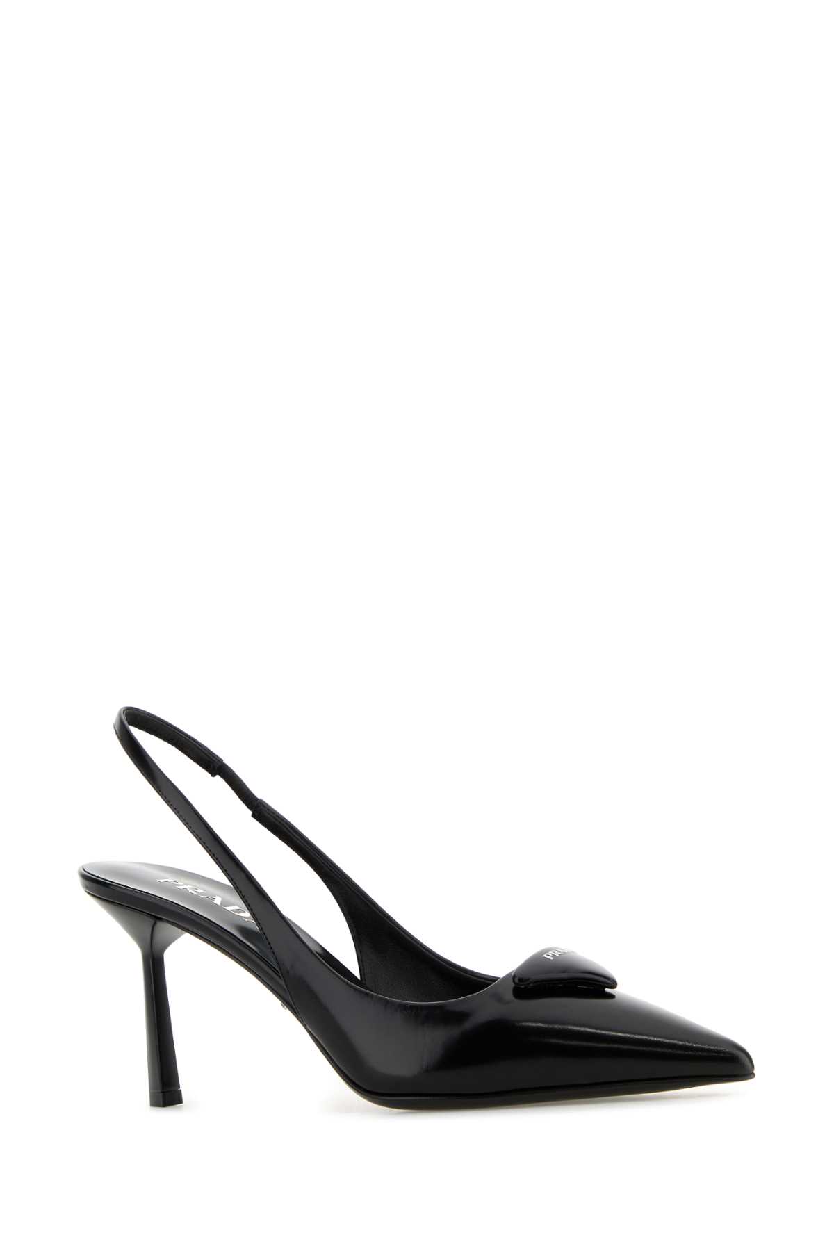 Shop Prada Black Leather Pumps In Nero