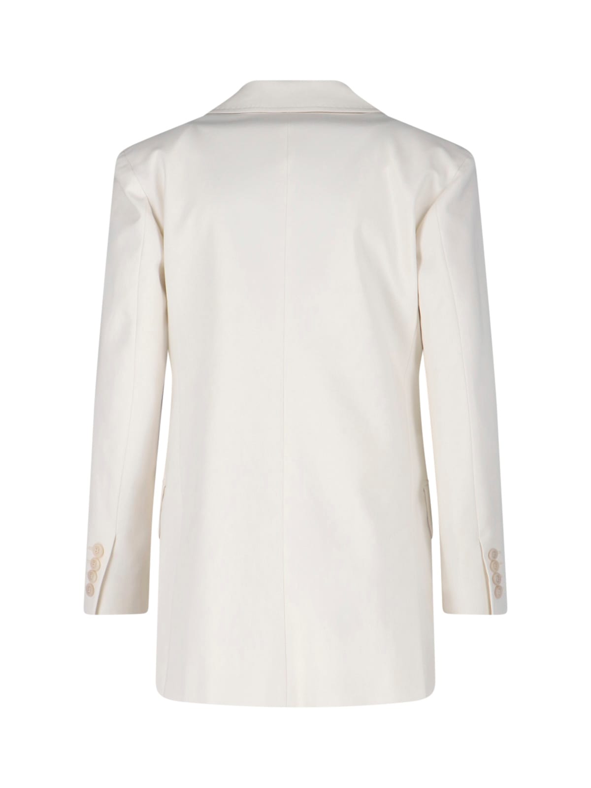 Max Mara Tailored Double-breasted Jacket Flap Pockets In White