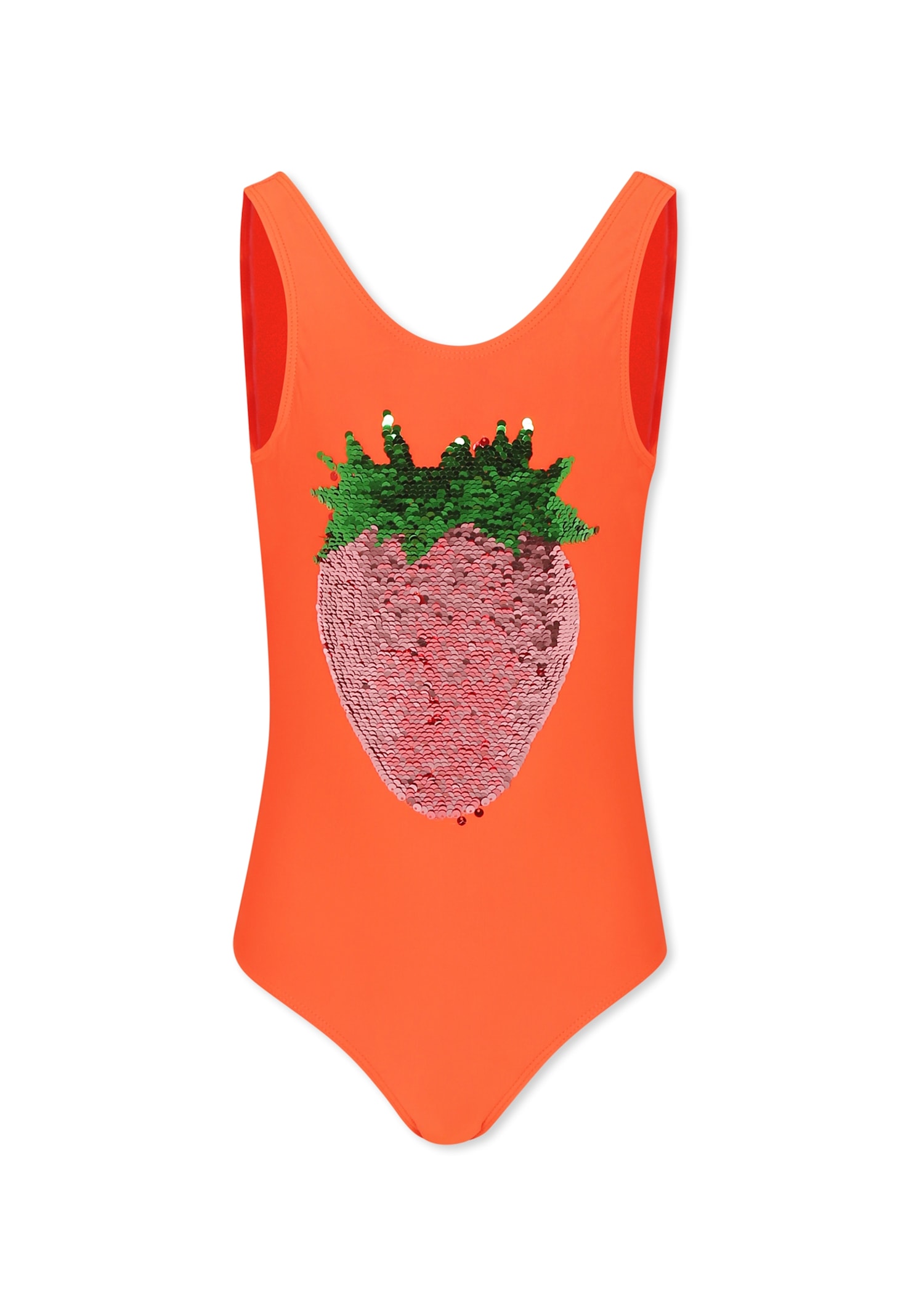 Molo Red Swimsuit For Girl With Strawberry In Red