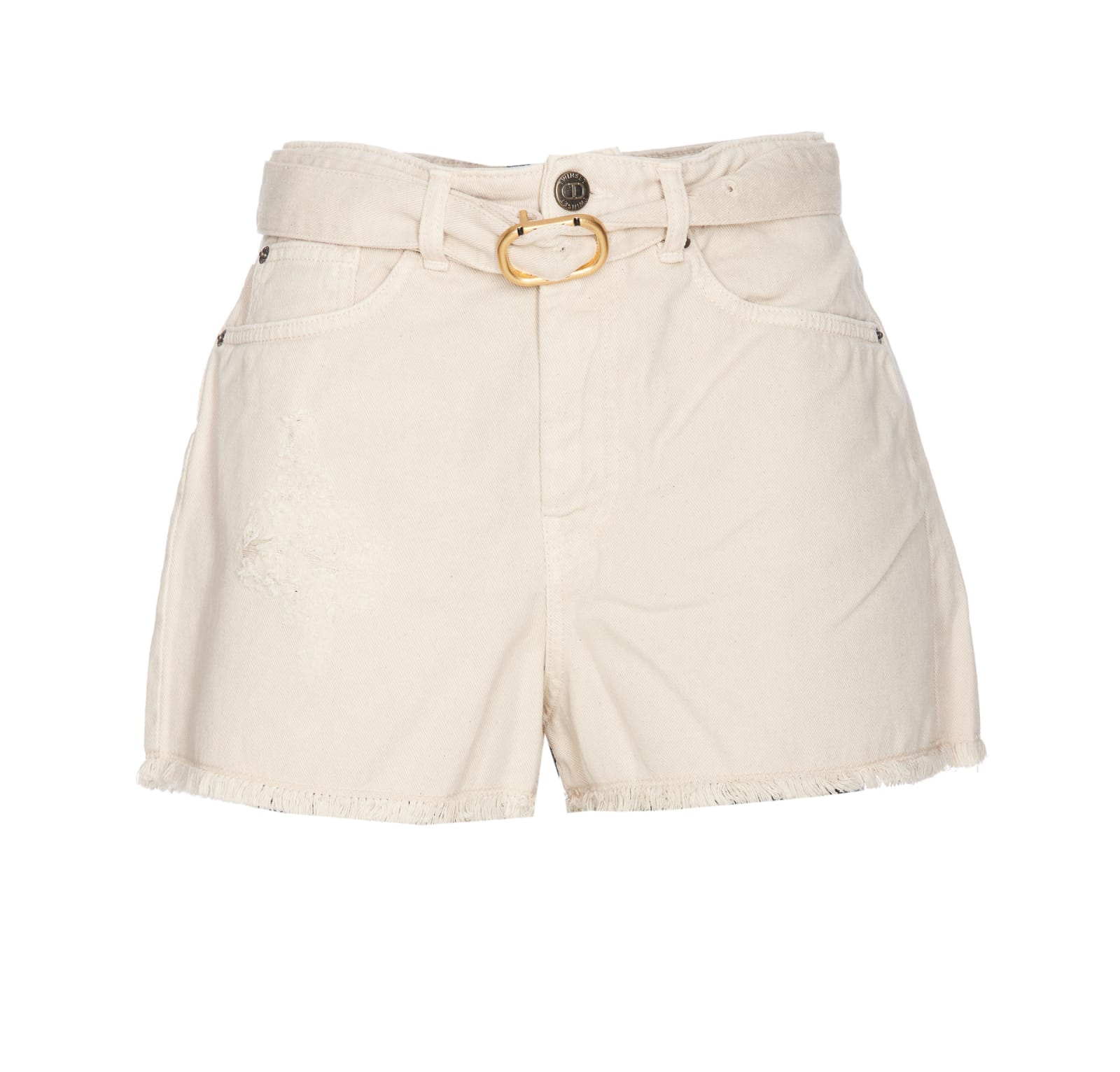 Shop Twinset Shorts In Beige