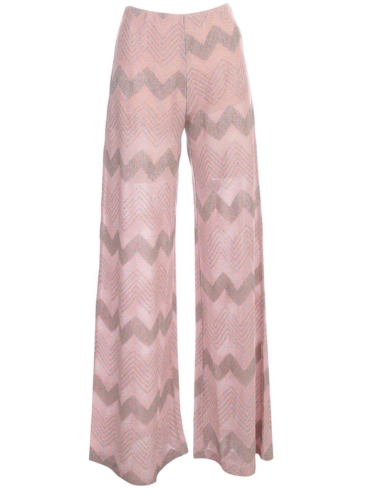 M MISSONI PANTS FLARED ZIG ZAG LUREX,11221807