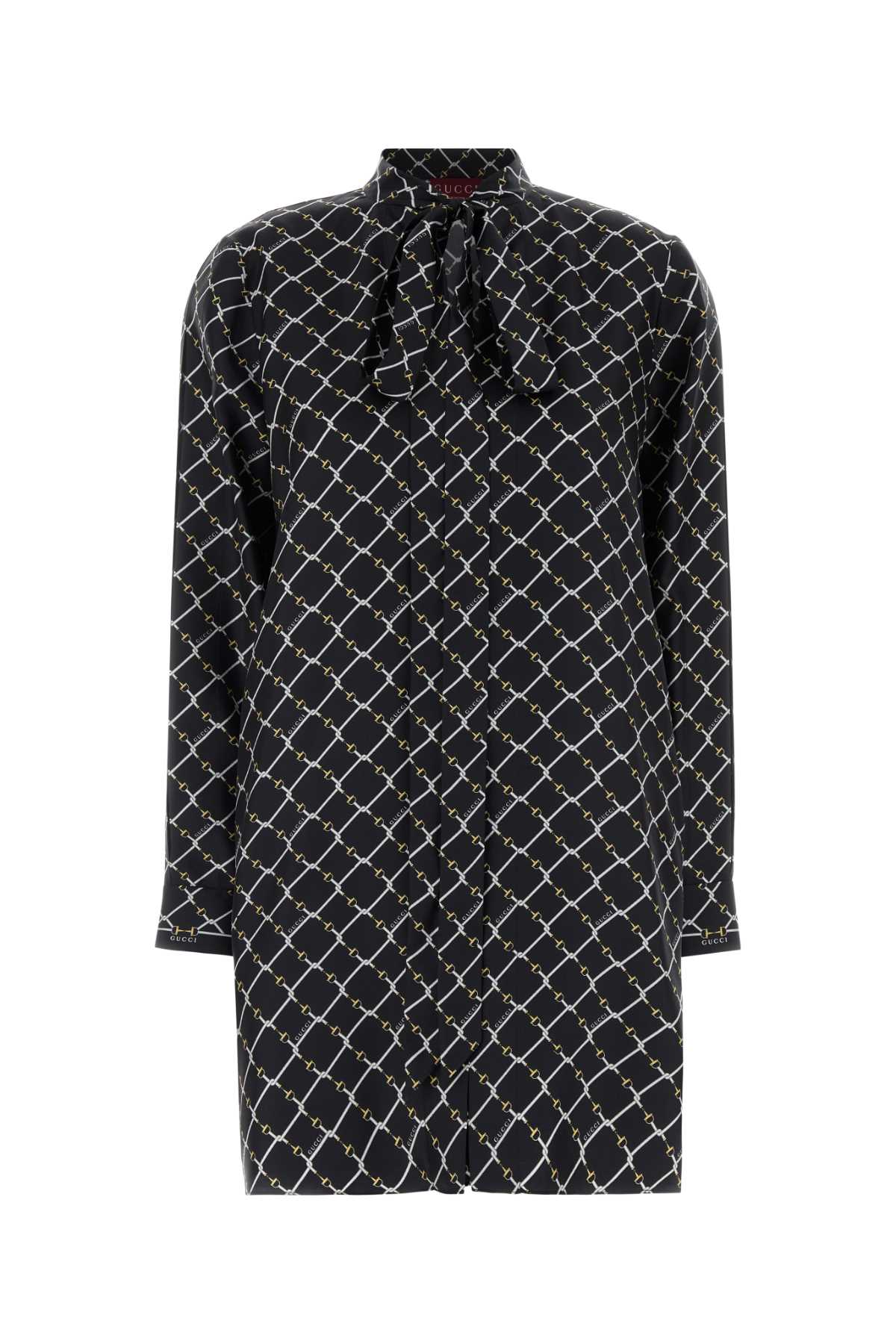 Gucci Printed Silk Mini Dress In Multi