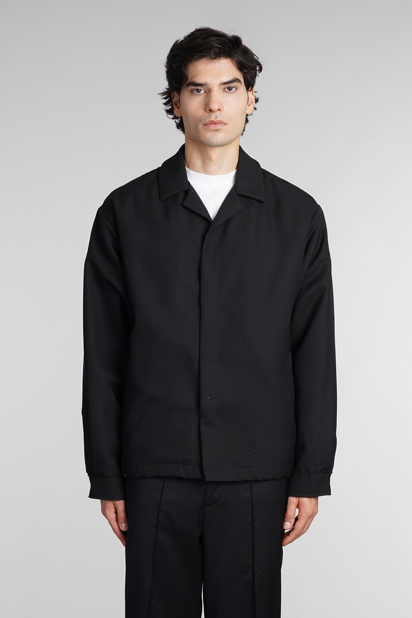Michael Dallas Casual Jacket In Black Wool