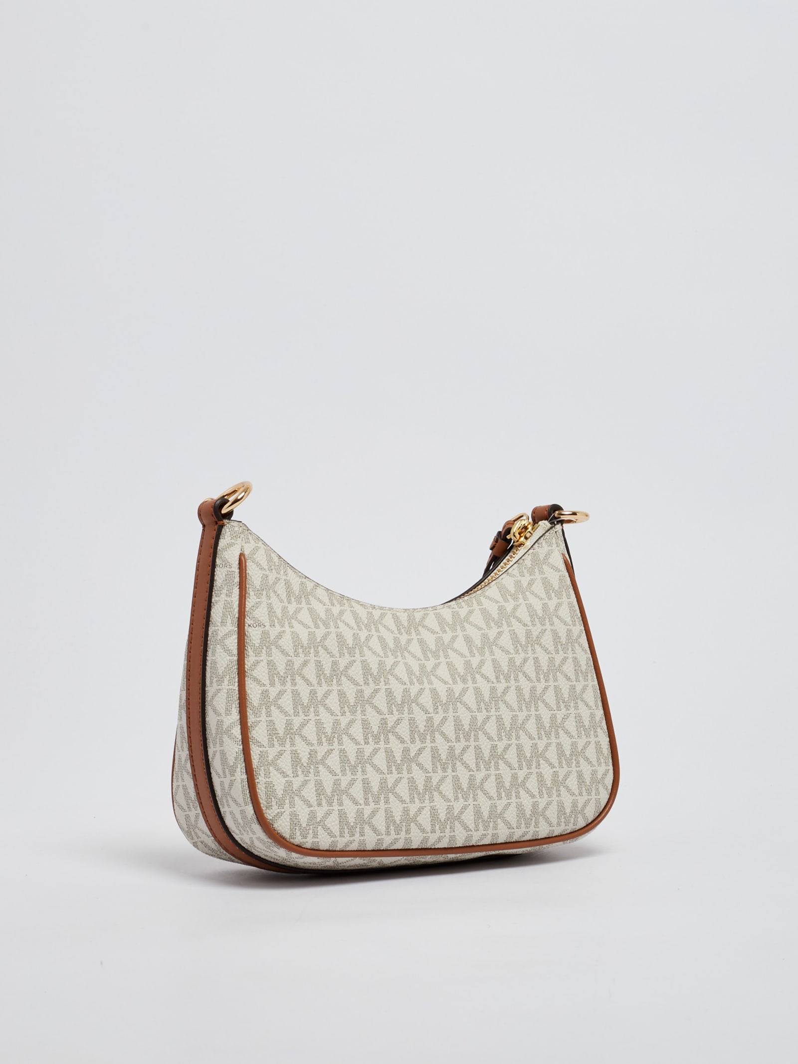 Michael Kors Sm Chain Pouchette Clutch In Vaniglia-cuoio