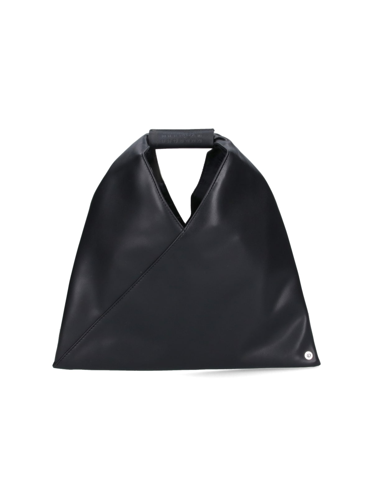 Mm6 Maison Margiela Mm6 By Maison Margiela Asymmetrical Black Mini Bag With Distinctive Handle In Black